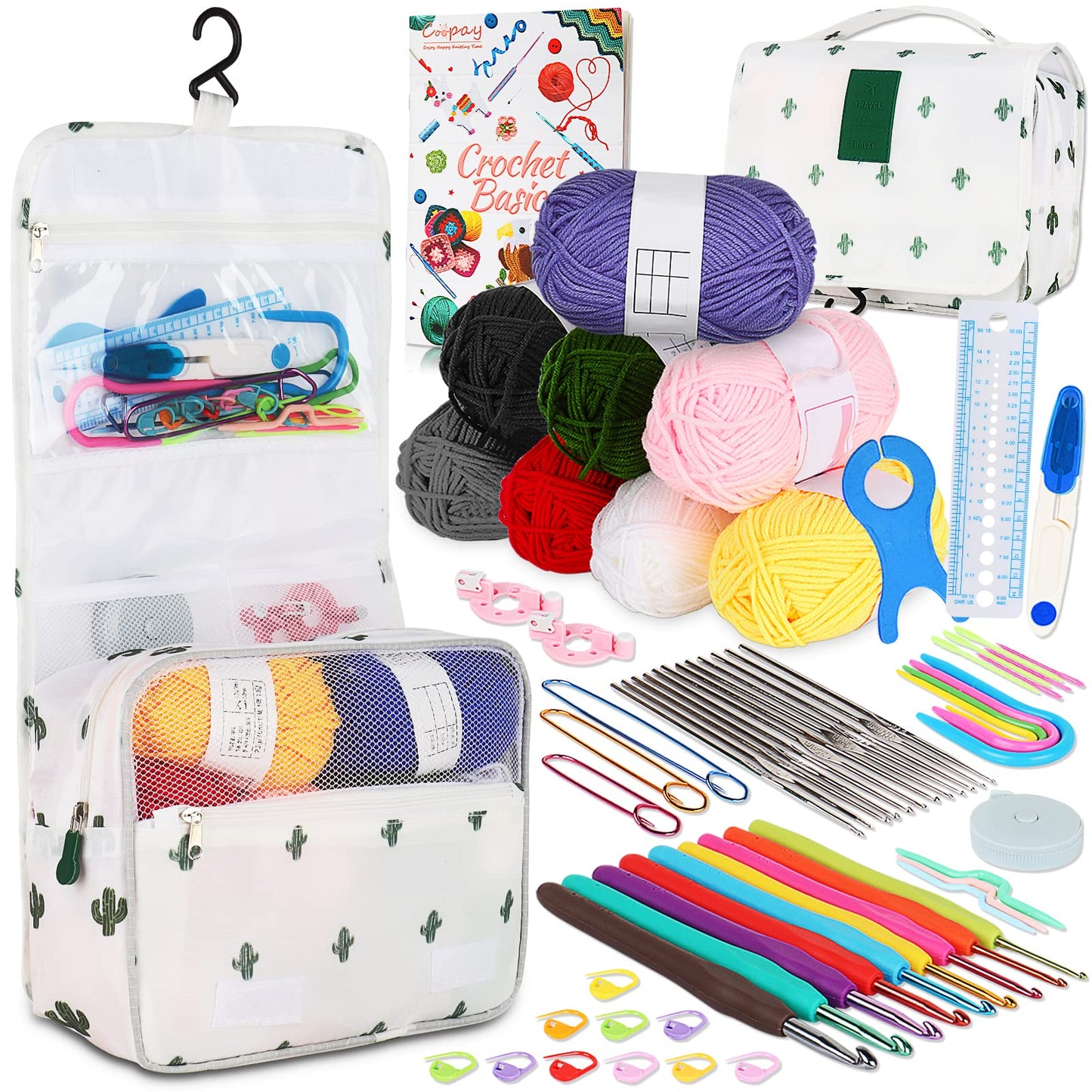 Coopay Crochet Set, Crochet Kits for Beginners Adults With Wool and Pattern, Knitting Starter Kit for Adults Kids, Starter Crochet Kit, Best Crochet