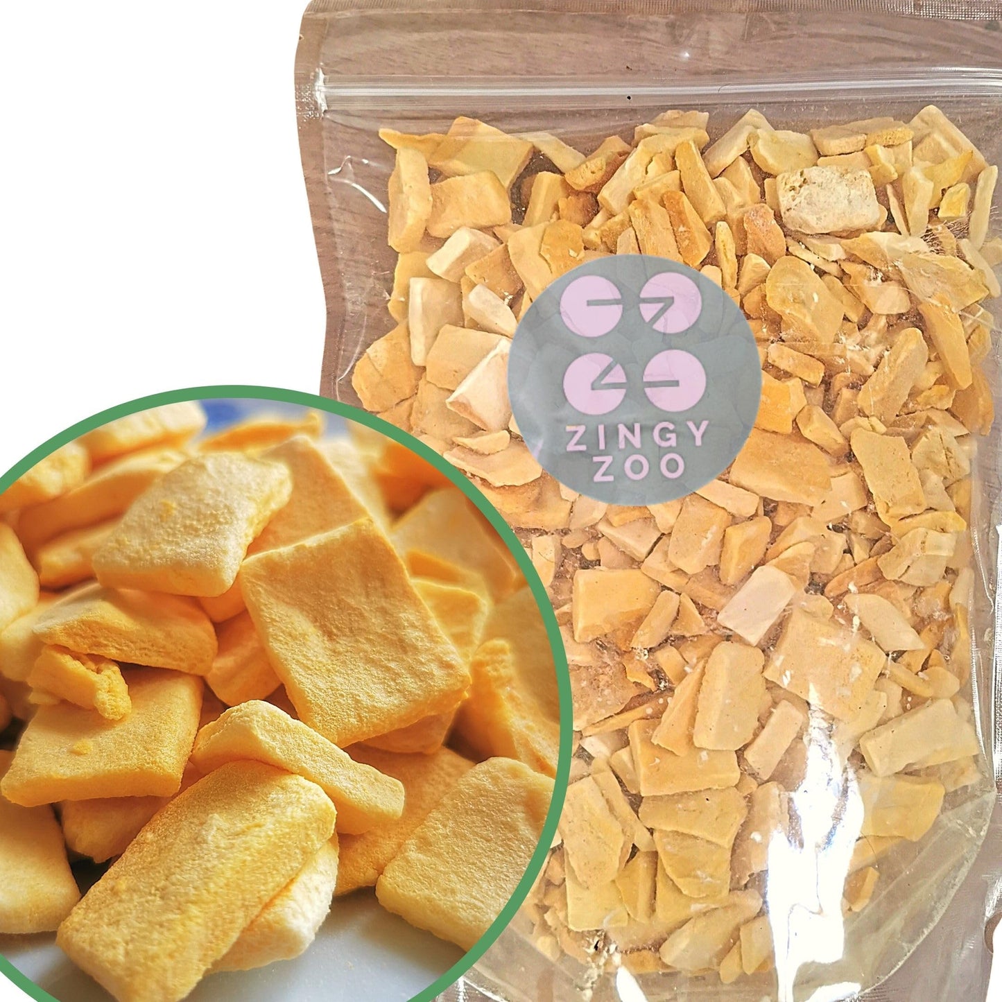 Freeze Dried Mango Chunks | XXL 500g Pure Natural Freeze Dried Fruits | GF Raw Vegan | Mill for Mango Powder or Eat as Dry Mango Dried Snack | Fresh