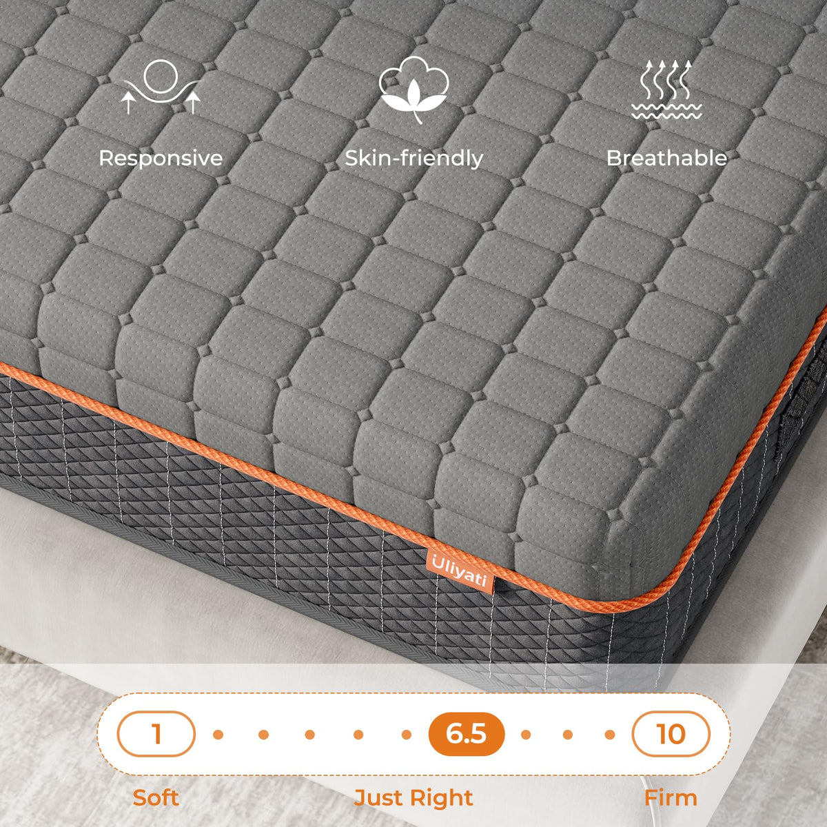 Uliyati King Size Mattresses Gel Memory Foam Mattress, Medium, 150x200x20CM