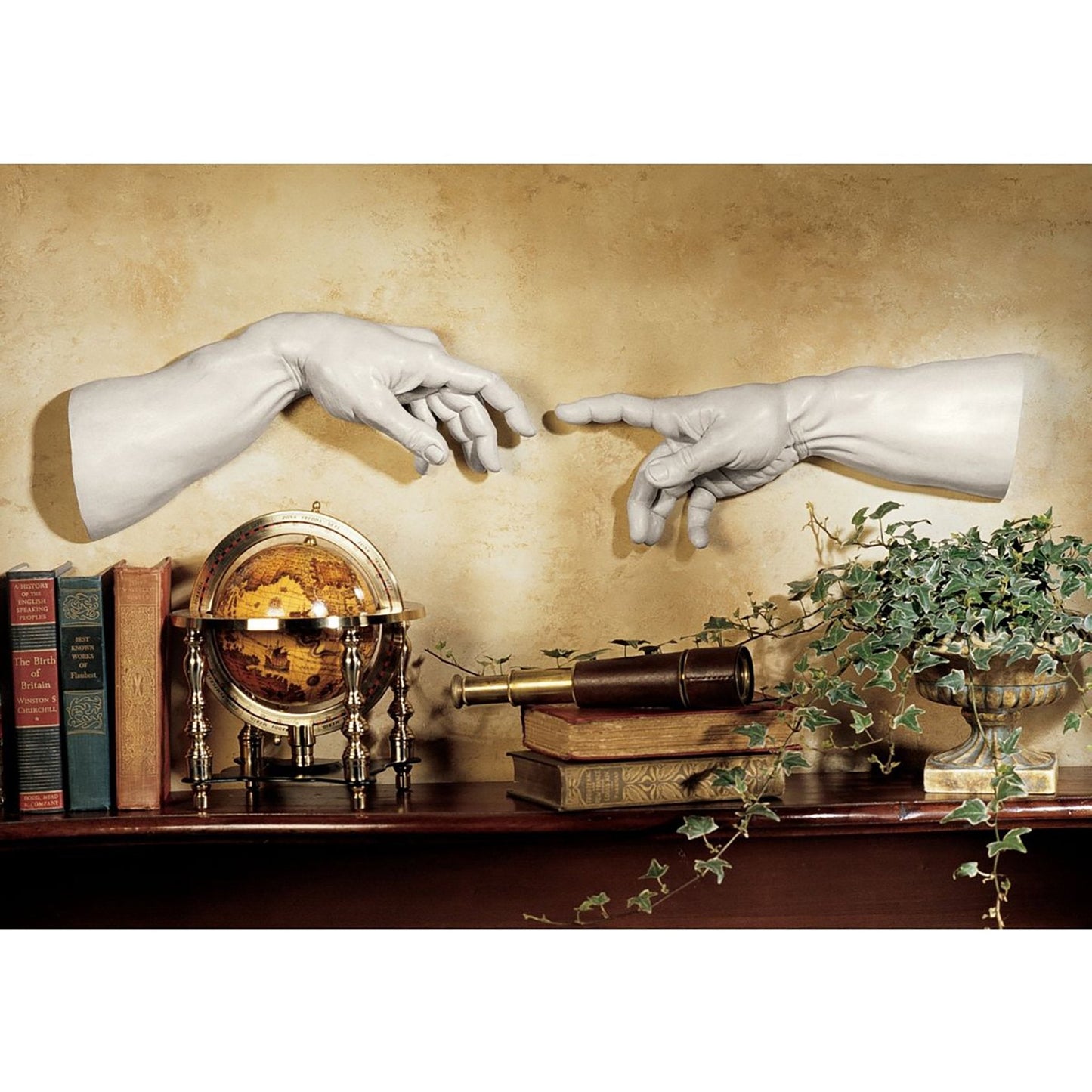 Design Toscano The Creation Wall Sculptures, Off White, 7.5x42x16.5 cm