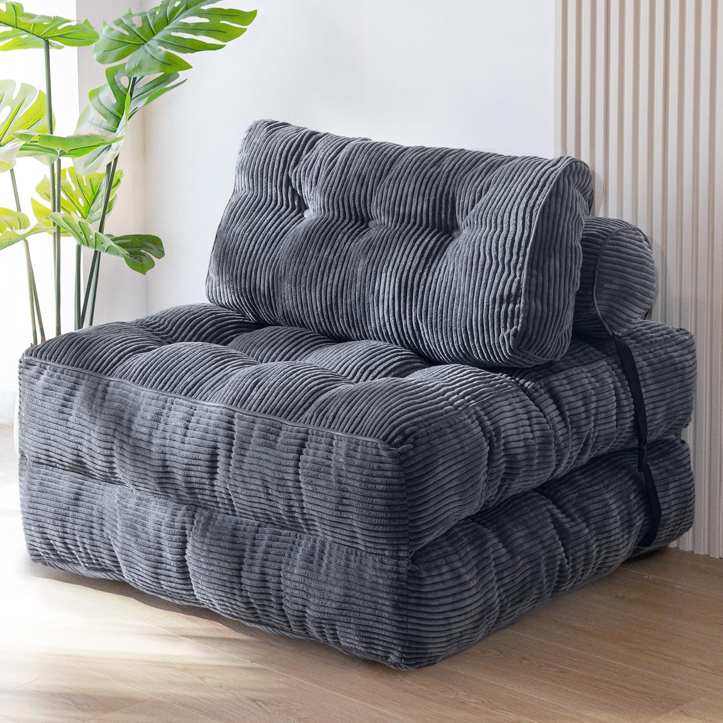 MAXYOYO Folding Sofa Bed, Convertible Sleeper Chair with Pillow Foldable Mattress with Back Support