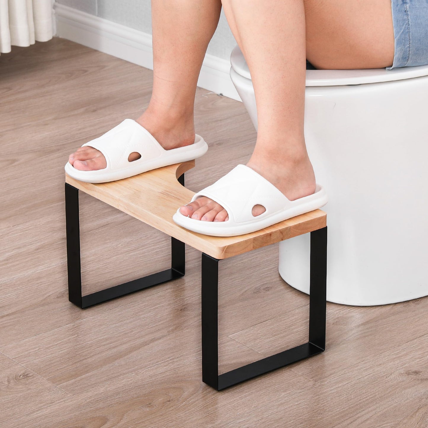 Fanwer Squatting Toilet Stool, Wood Bathroom Poop Stools for Adults, Portable Wooden with Metal Potty Anti-Slip,Adults and Elders ? ?