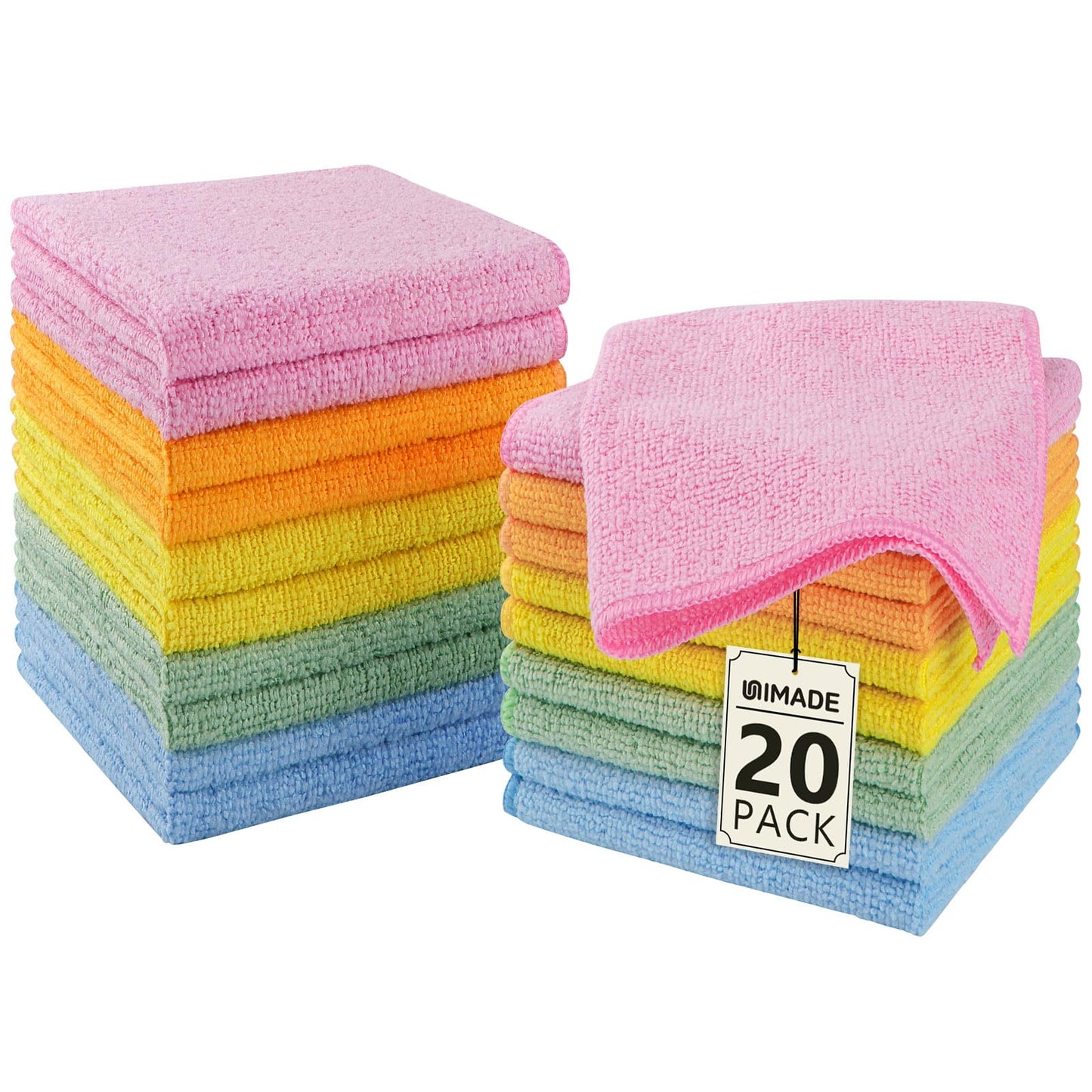 UNIMADE Washcloths 20 Pack Face Towels (12" x 12"), Highly Soft Wash Cloths