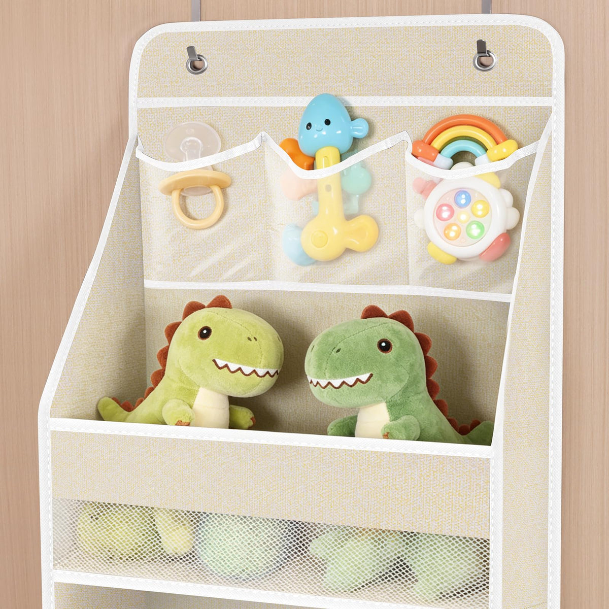 Univivi 6-Shelf Over Door Hanging Organizer Fabric Door Storage with 5 Large Pockets and 3 Small PVC Pockets Wall Mount Hanging Storage Organizers
