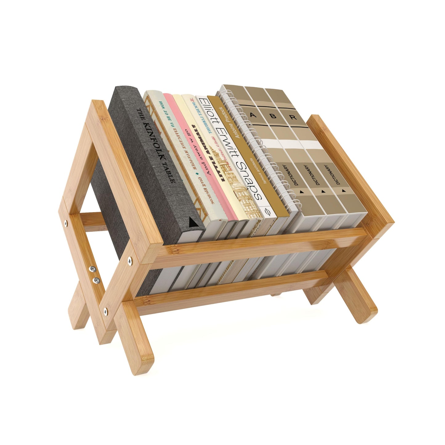 FEXPLENDID Desk Organiser Bamboo, Children's Bookcase, 35 x 24.5 x 21 cm, Desk Attachment, Wooden Desk Organiser, Desk Top Shelf, Mini Shelf