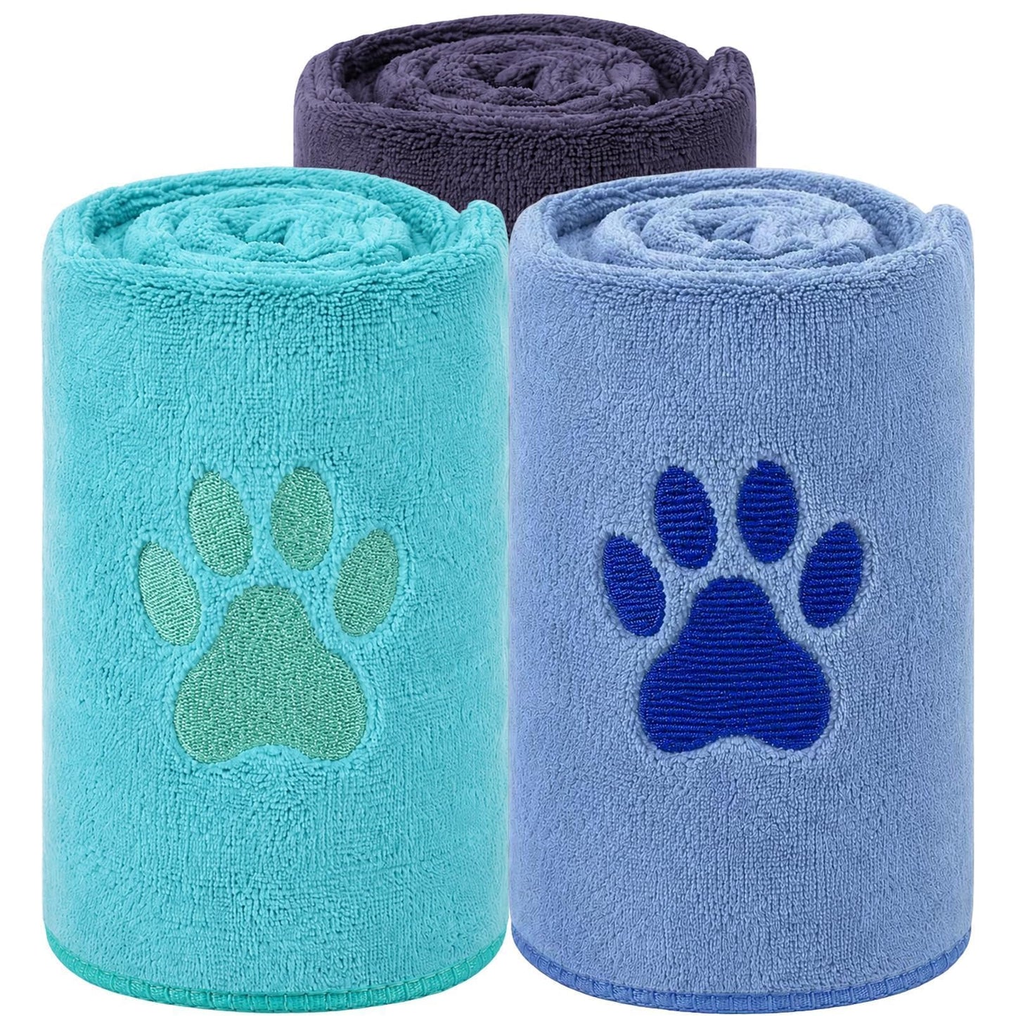 DASHUAIGE 3 Pack Dog Towels – 50x100cm Microfibre Pet Drying Towels, Soft Quick Dry Bath Towels for Dogs, Puppies & Cats – Ideal for Grooming, Travel