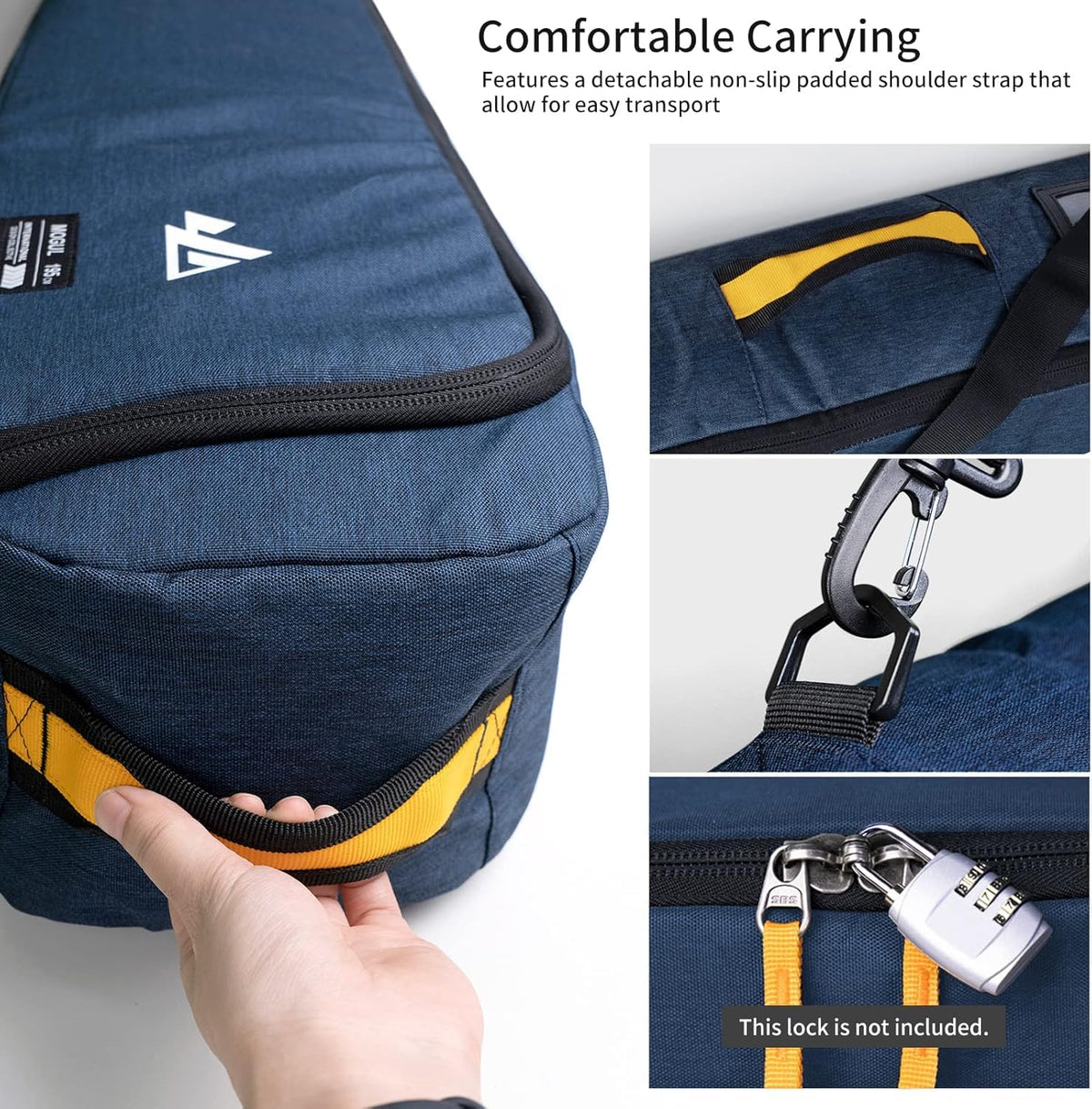 Unigear SKI-Mogul Ski Bag, 360? Fully Padded Protection, Water-Resistant and Durable up to 192cm for Snow Air Travel Transport