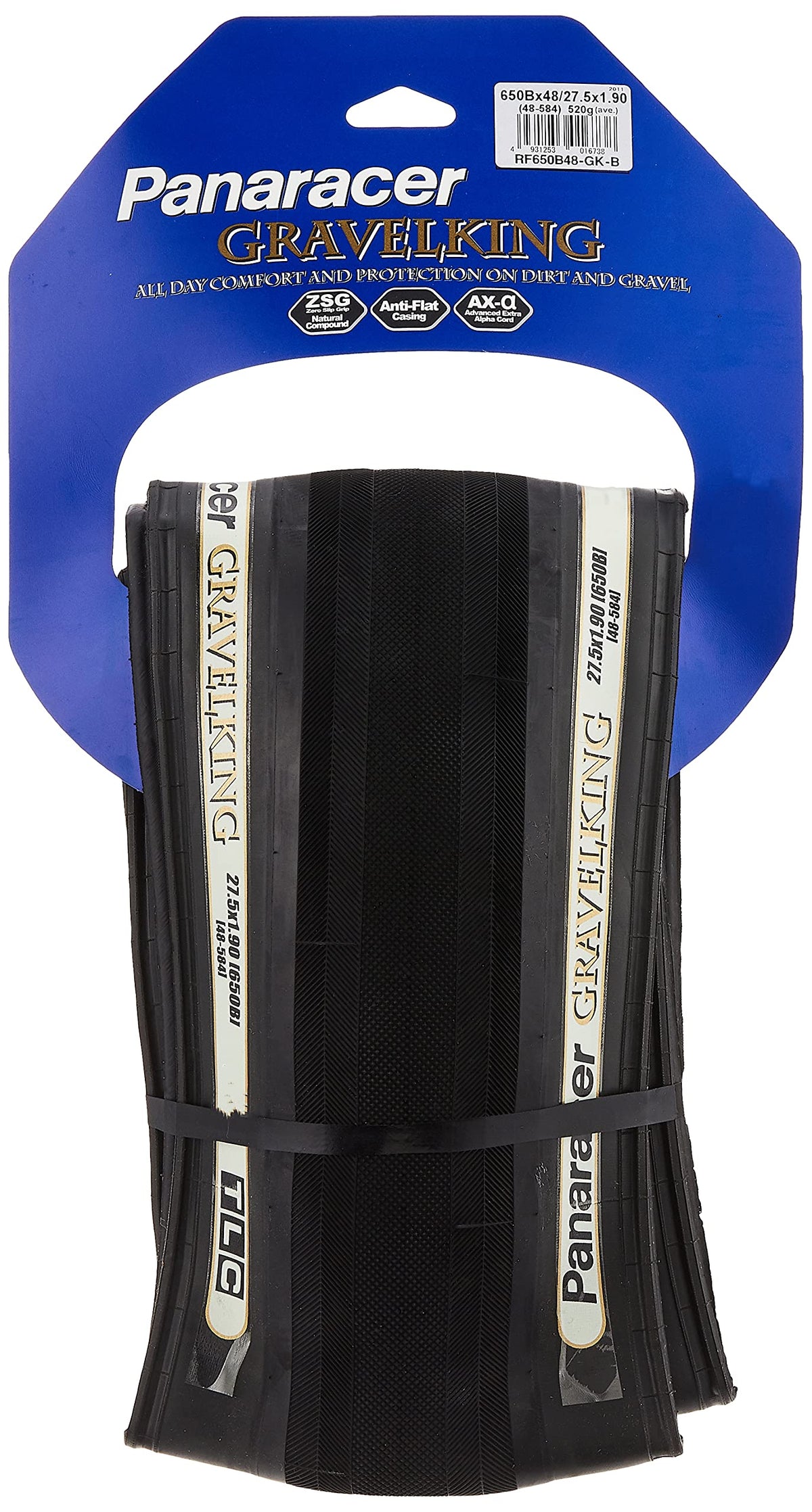 Panaracer GravelKing Slick TLC Folding Tyre : Black, 27.5 x 1.90