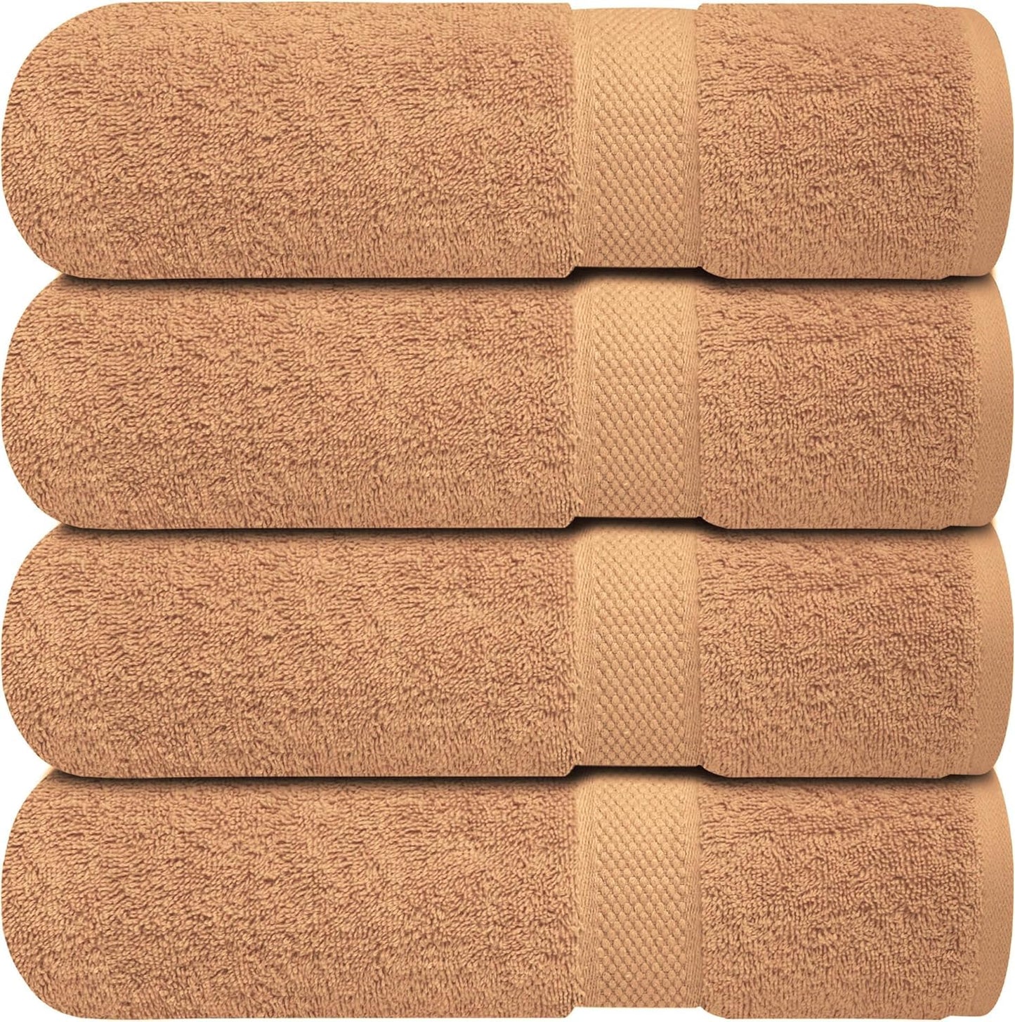 Infinitee Xclusives Bath Towels Set of 4 (70x140 cm) - 100% Cotton, Super Absorbent, Quick-Dry Towels for Bathroom, Spa, Gym & Hotel |Cosmic Sand|