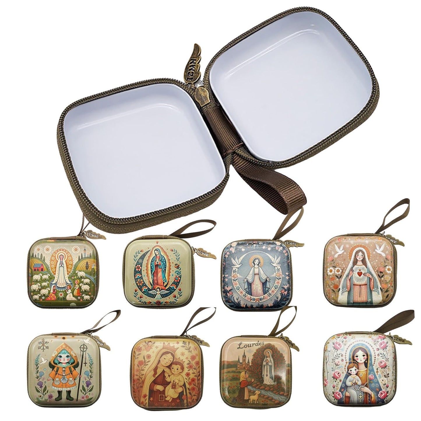 JDIEOQA Multipurpose Prayer Rosary Storage Bag Portable Square Case For Temple Spiritual Gatherings Bead Storage Bag