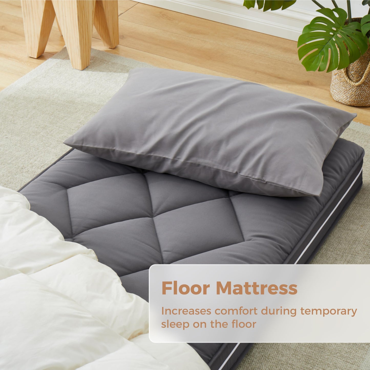 Jamdok Single Roll Up Floor Mattress,Memory Foam,Portable(190X97X10cm)