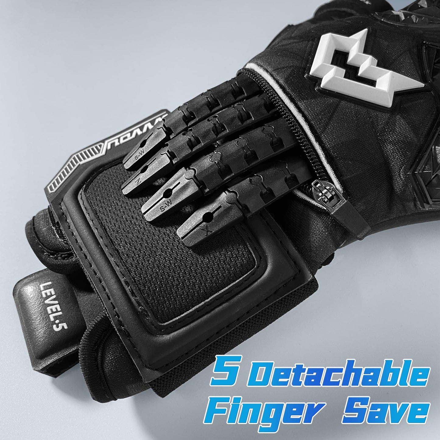 WVVOU Football Goalkeeper Gloves for Adults and Youth, High Performance Football Gloves with 5 Detachable Fingersave, Goalie Gloves with 4mm Sticky