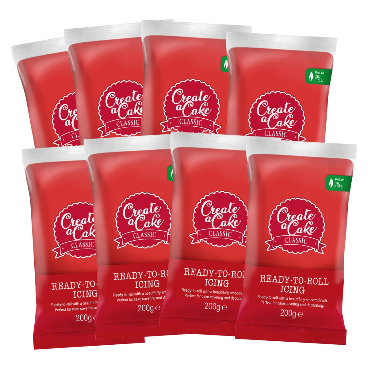 Create A Cake Ready To Roll Icing | Red Fondant Icing | Palm Free Sugar Paste For Cake Decorating, Cupcakes, Cookies, Cakes - 1600g