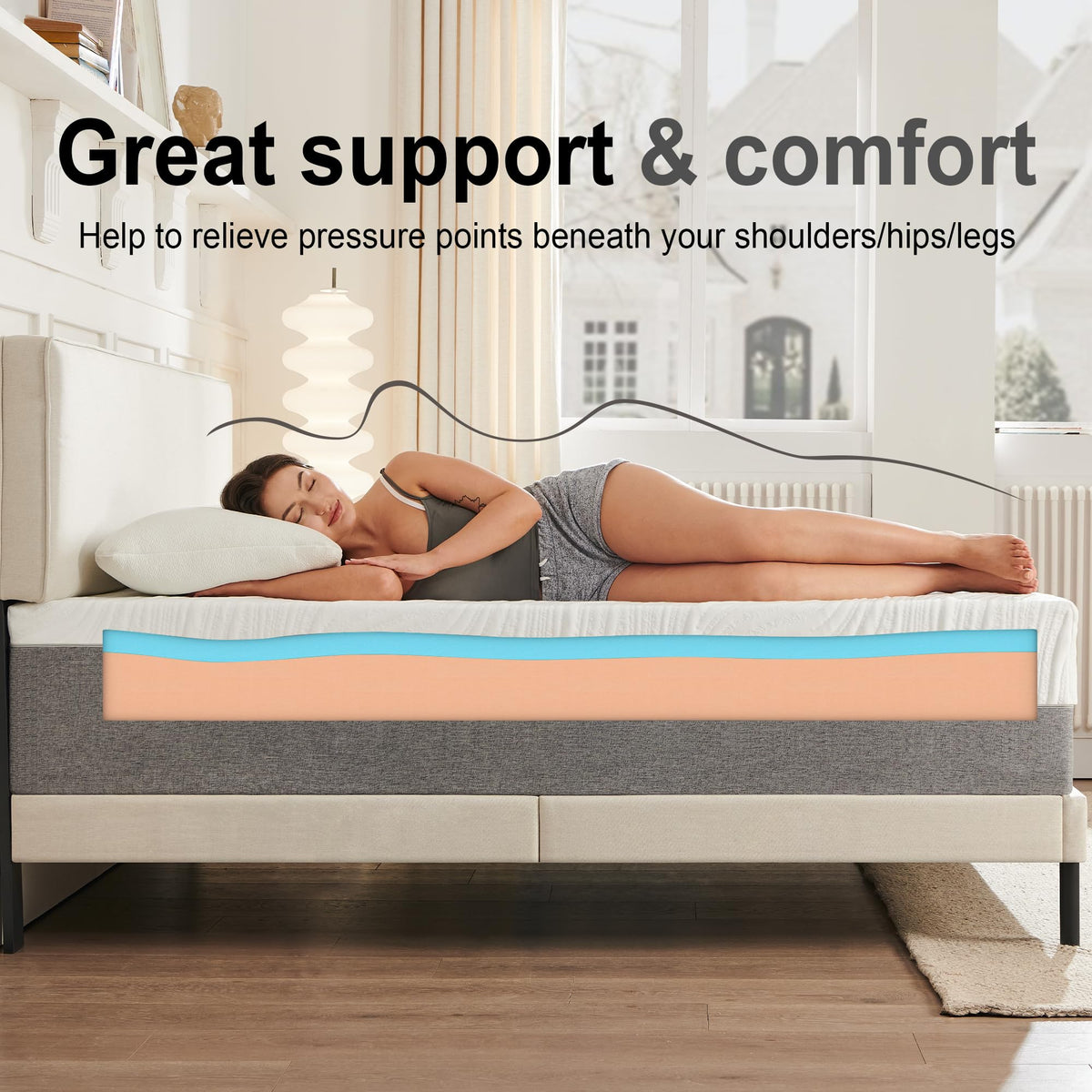 Twirest Single Mattress, Memory Foam Mattress, Medium Firm, Breathable Knitted, Soft and Skin Friendly Cloth, Mattress in a box (90x190x20cm)