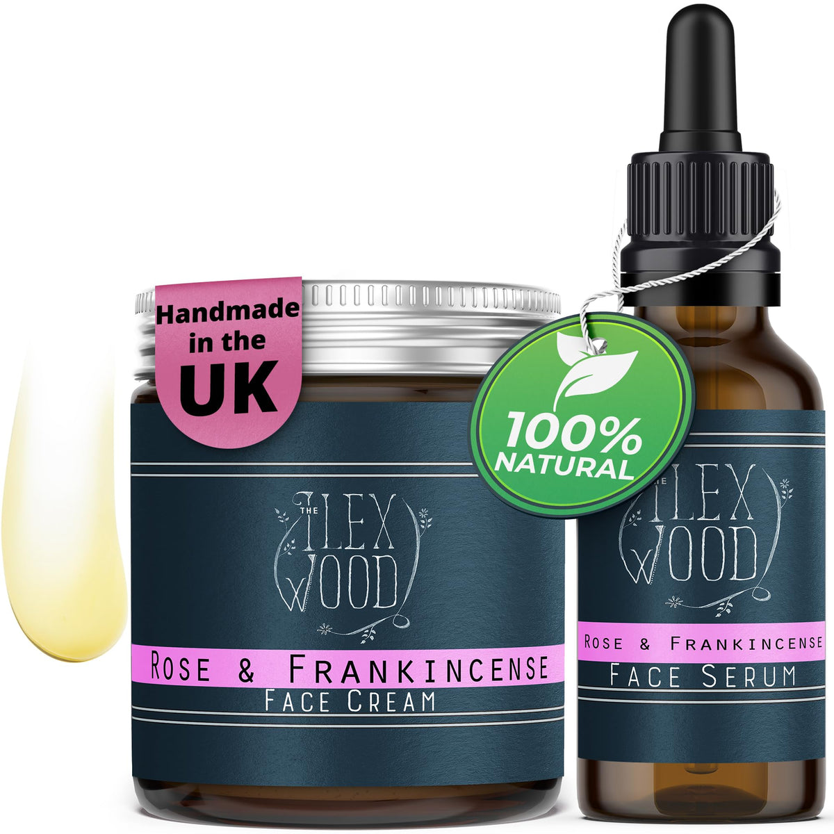 The Ilex Wood - 100% Natural Handcrafted Face Care, Vegan, Moisturising, Anti Ageing, Wrinkle and Line Reducing Ingredients (Rose and Frankincense