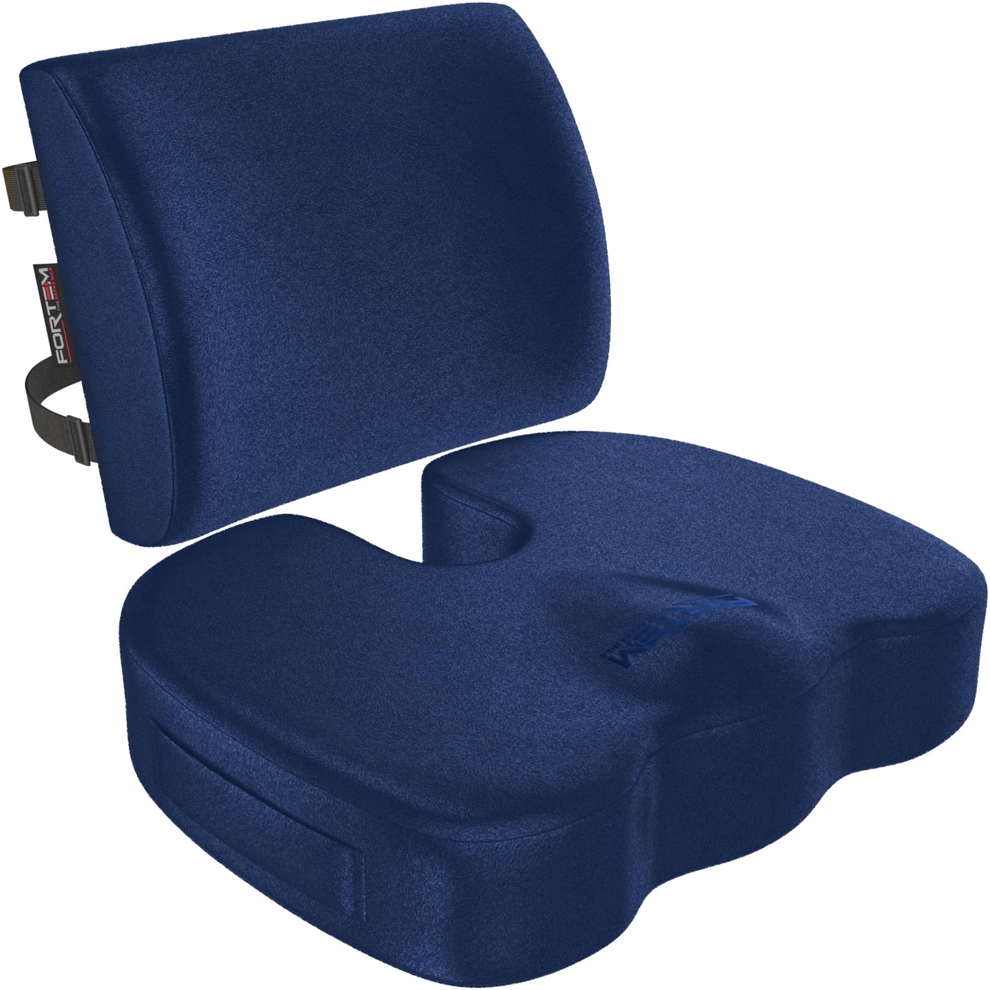 FORTEM Seat Cushion & Lumbar Support for Office Chair, Car Seat Combo