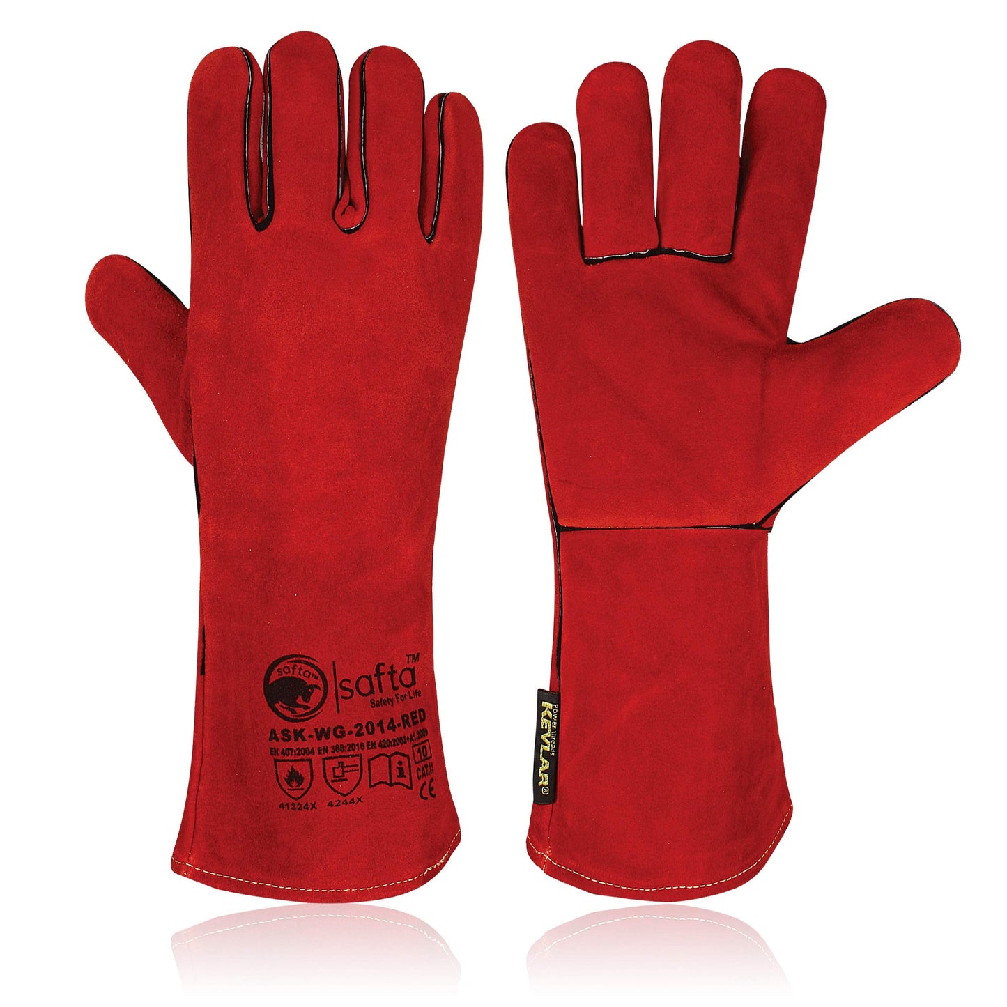 SAFTA Extreme Heat Resistant Gloves, Welding Gloves, Fire Heat Resistant Black 14INCHES, Fireproof Leather For Stick Mig Welder Forge Blacksmith