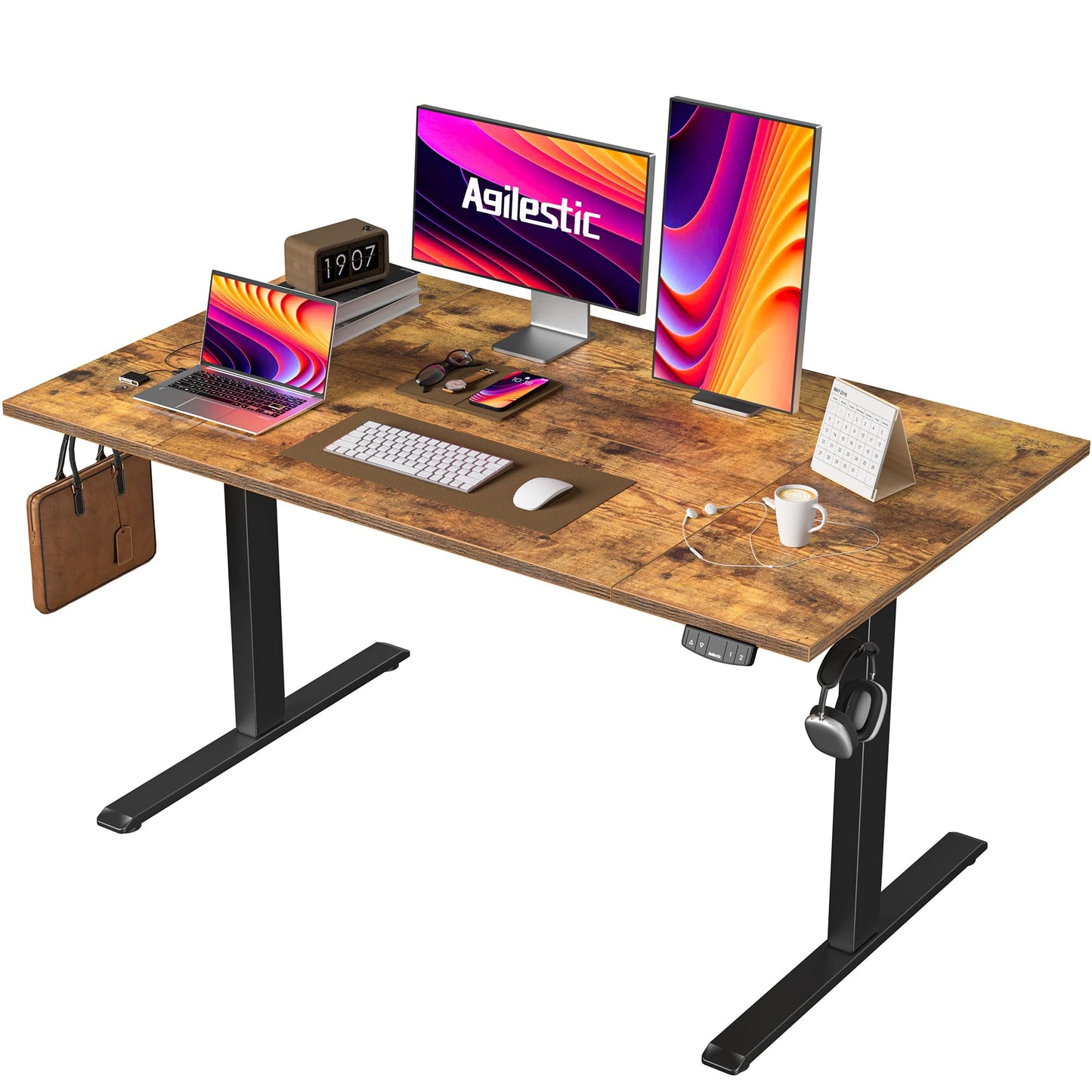 Agilestic Height Adjustable Electric Desk, 2 Memory Height, 140x80cm