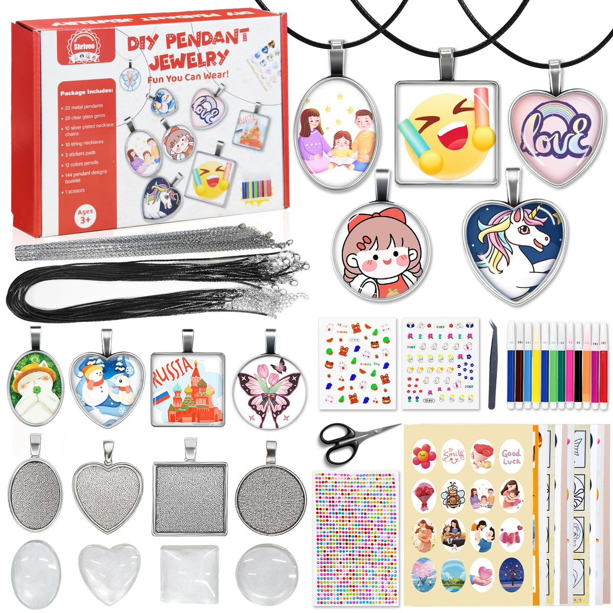 Shrivee DIY Jewelry Making Kit for Girls - Create Your Own Necklace & Bracelet Crafts with 200+ Designs, Art and Craft Gift Ideas for Kids Ages