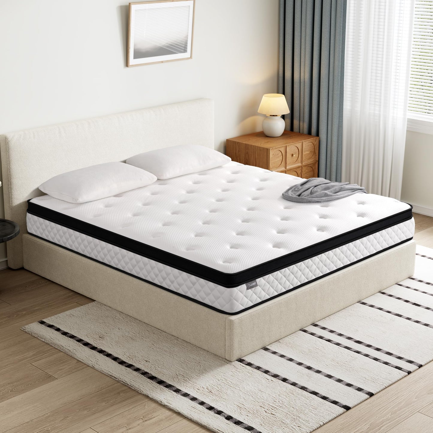 Twirest Double Mattress,Hybrid Mattress 135x190x22cm Pocket Sprung Mattress