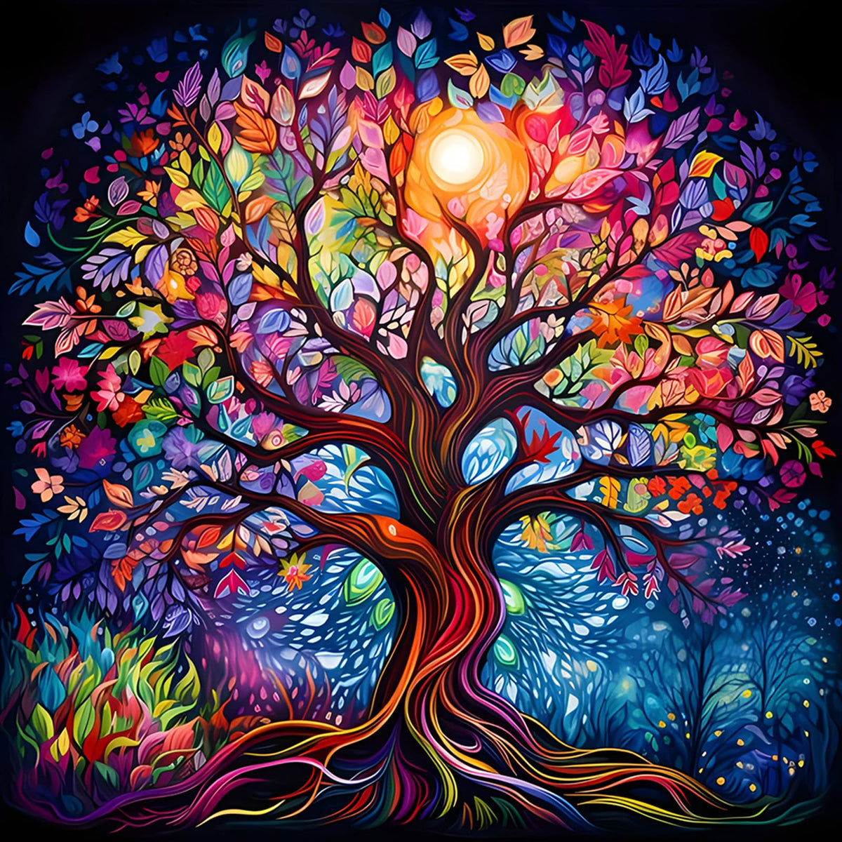 MEIYUDA Diamond Art Painting Kits for Adults, Colorful Tree of Life Diamond Painting Kit Crystal Cross Stitch, Diamond Art for Adults Kids Beginners