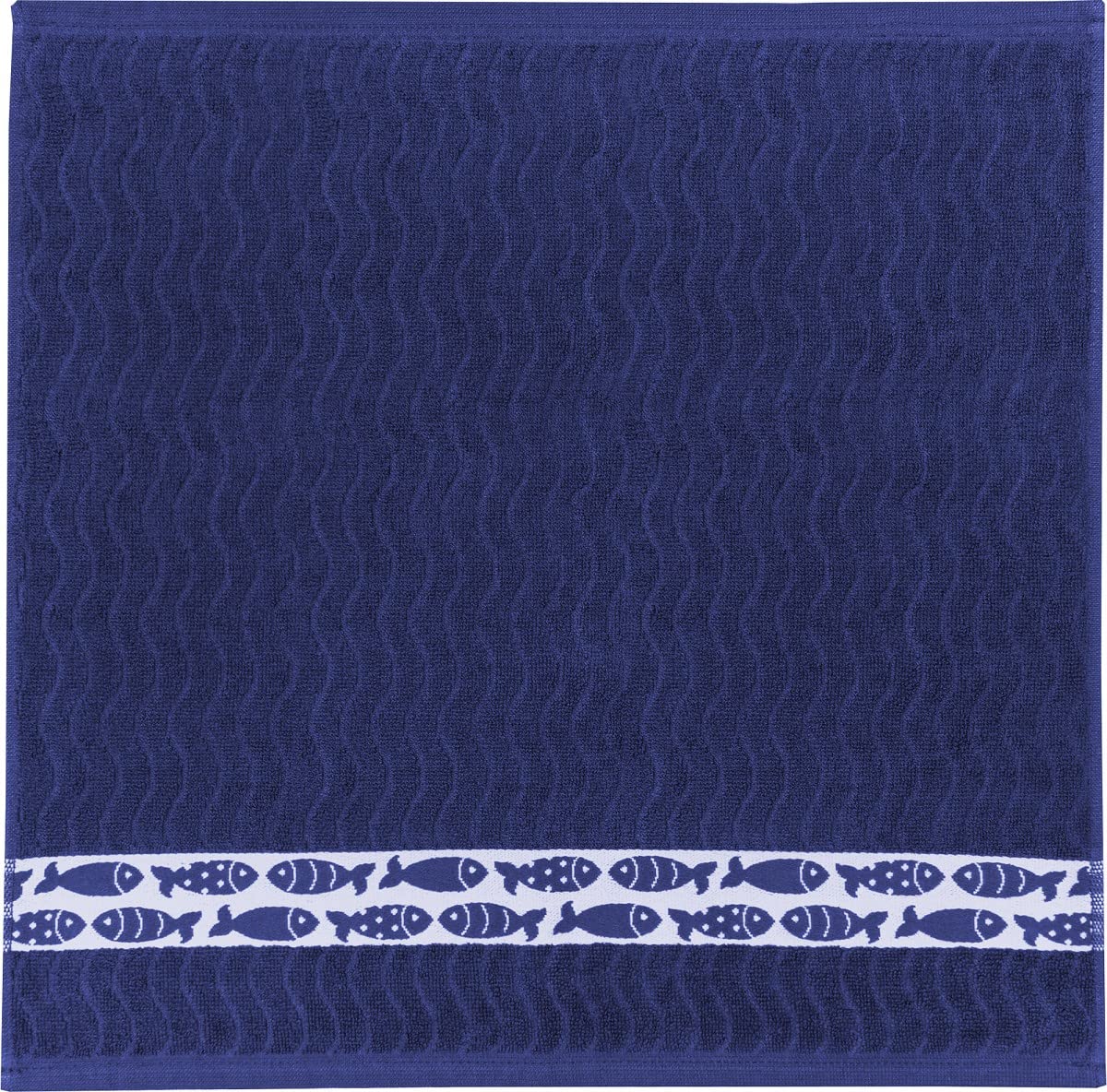 Kracht Terry Towelling Kitchen Towel Tea Towel Fish Blue 50 x 50 cm