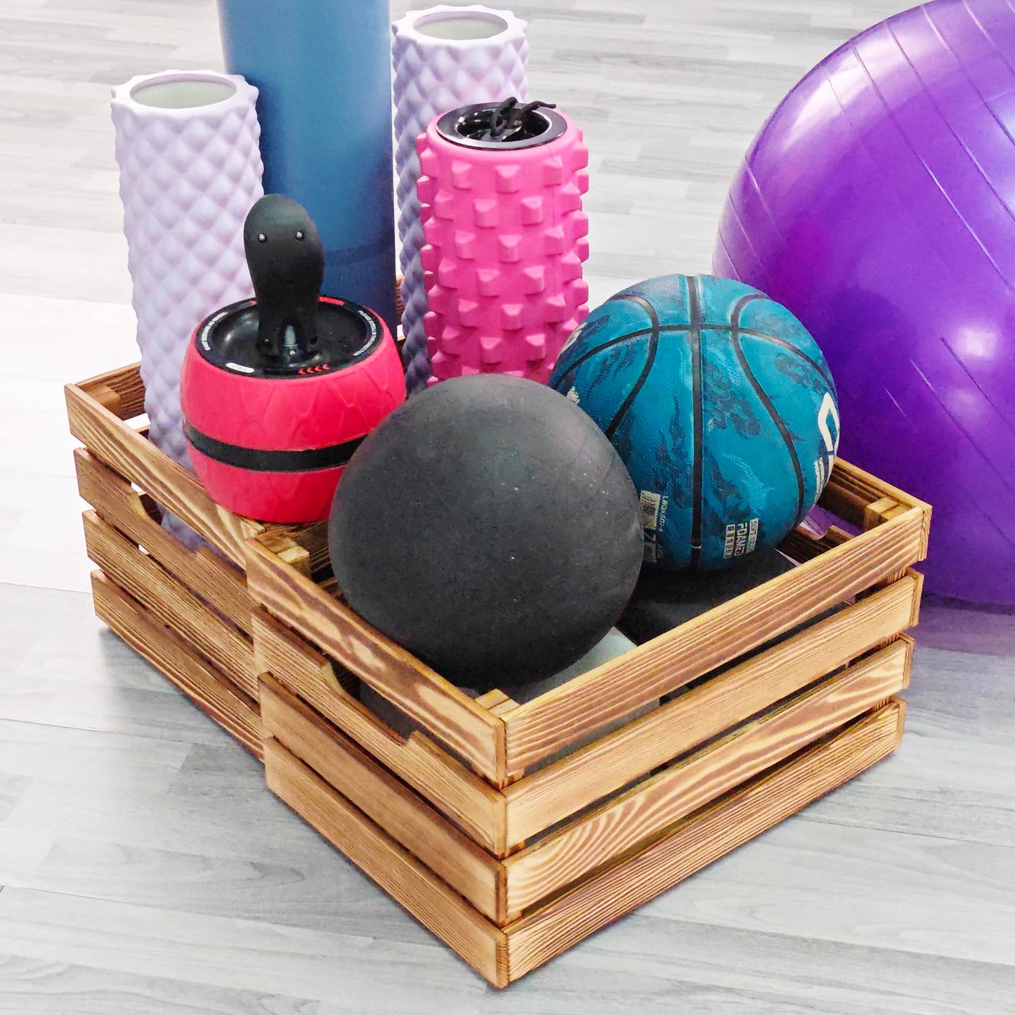 WUERMU Flame-Treated Wooden Crates Set (Pack of 2) – Fruit Box, Wine Crate, Milk Crate, Toy Storage, Camping Decor & Utility Chest