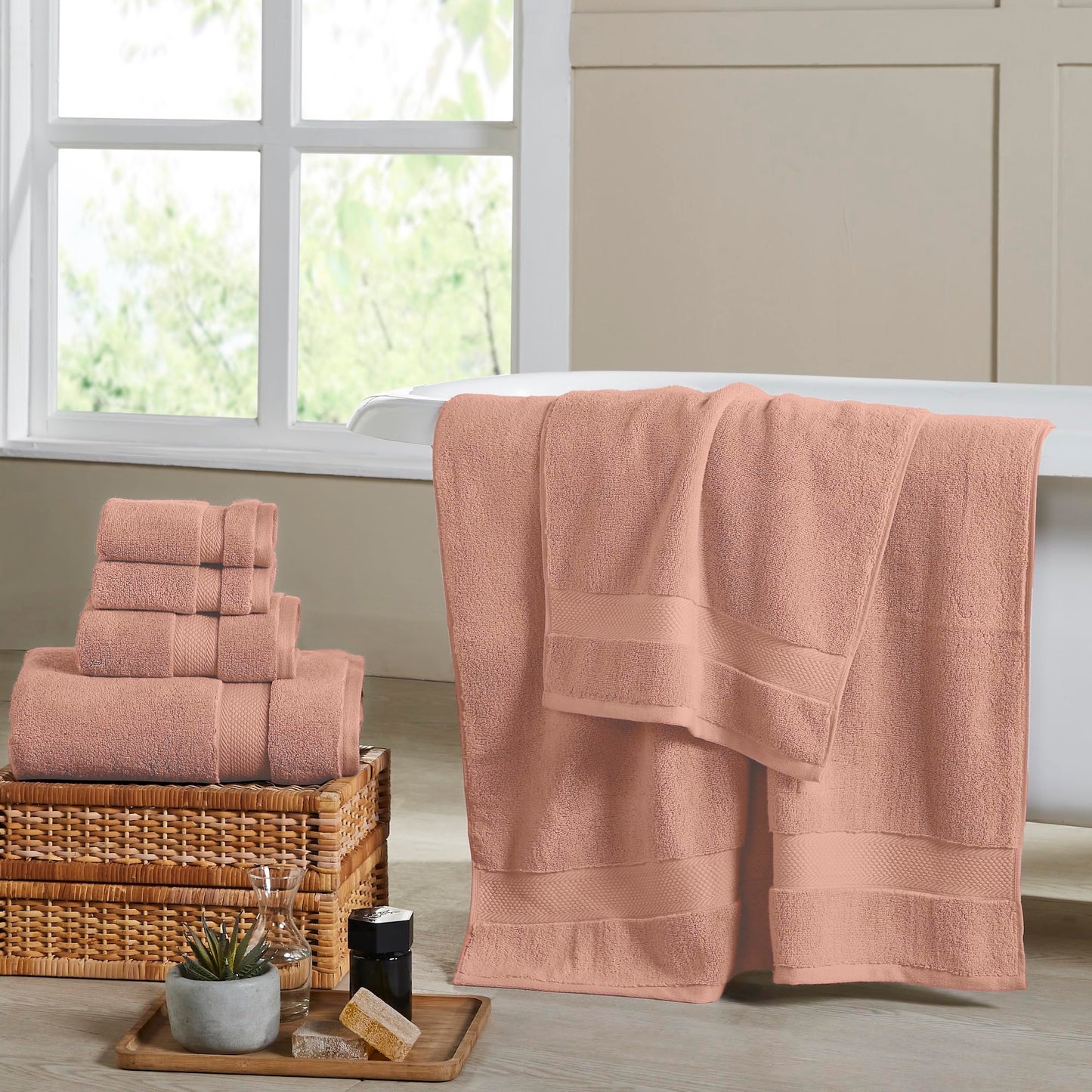 Modern Threads Luxury 6-Piece Quick-Dry Towel Set – Plush & Ultra-Absorbent for Spa-Like Experience, Clay