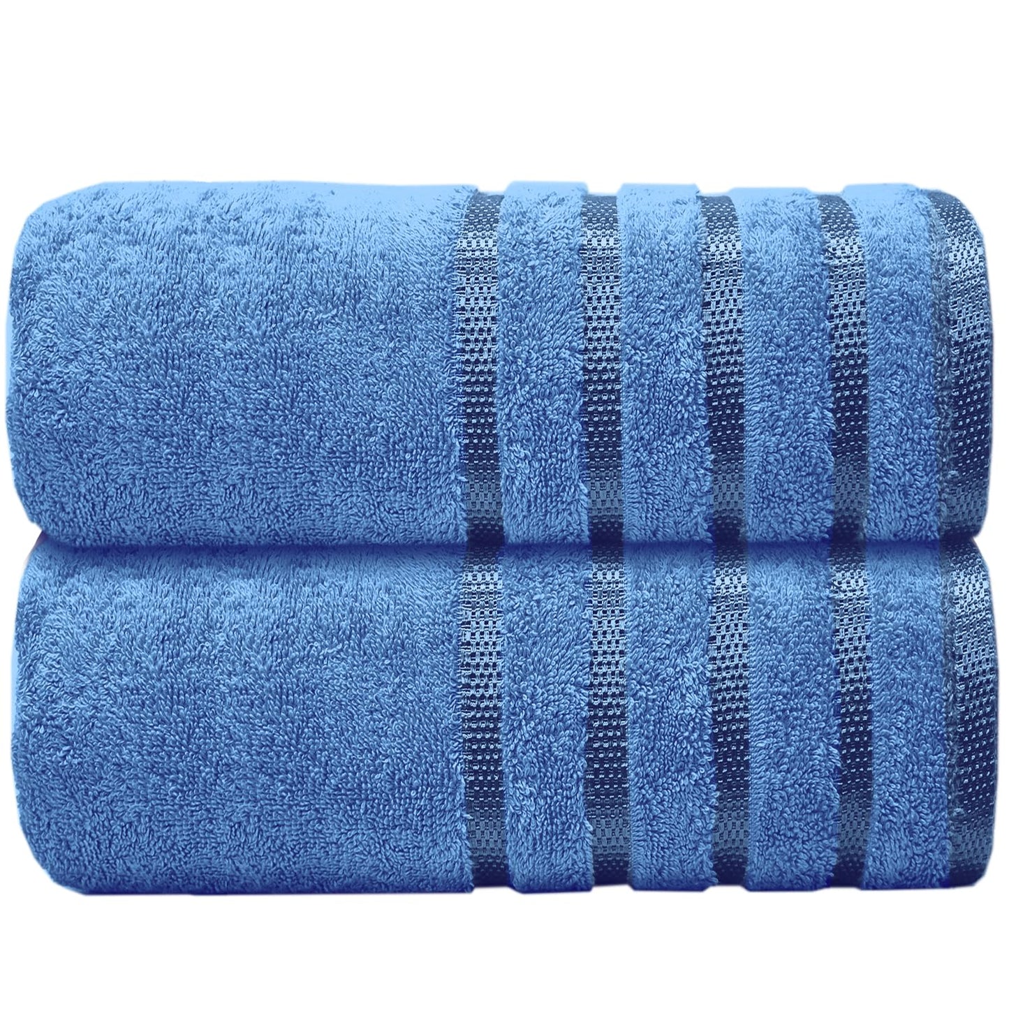 Casabella Deluxe 2 Piece Jumbo Bath sheet 90x180 cm 100% Cotton Extra Large Bath Towels Highly Absorbent Blue Bath sheets Towels