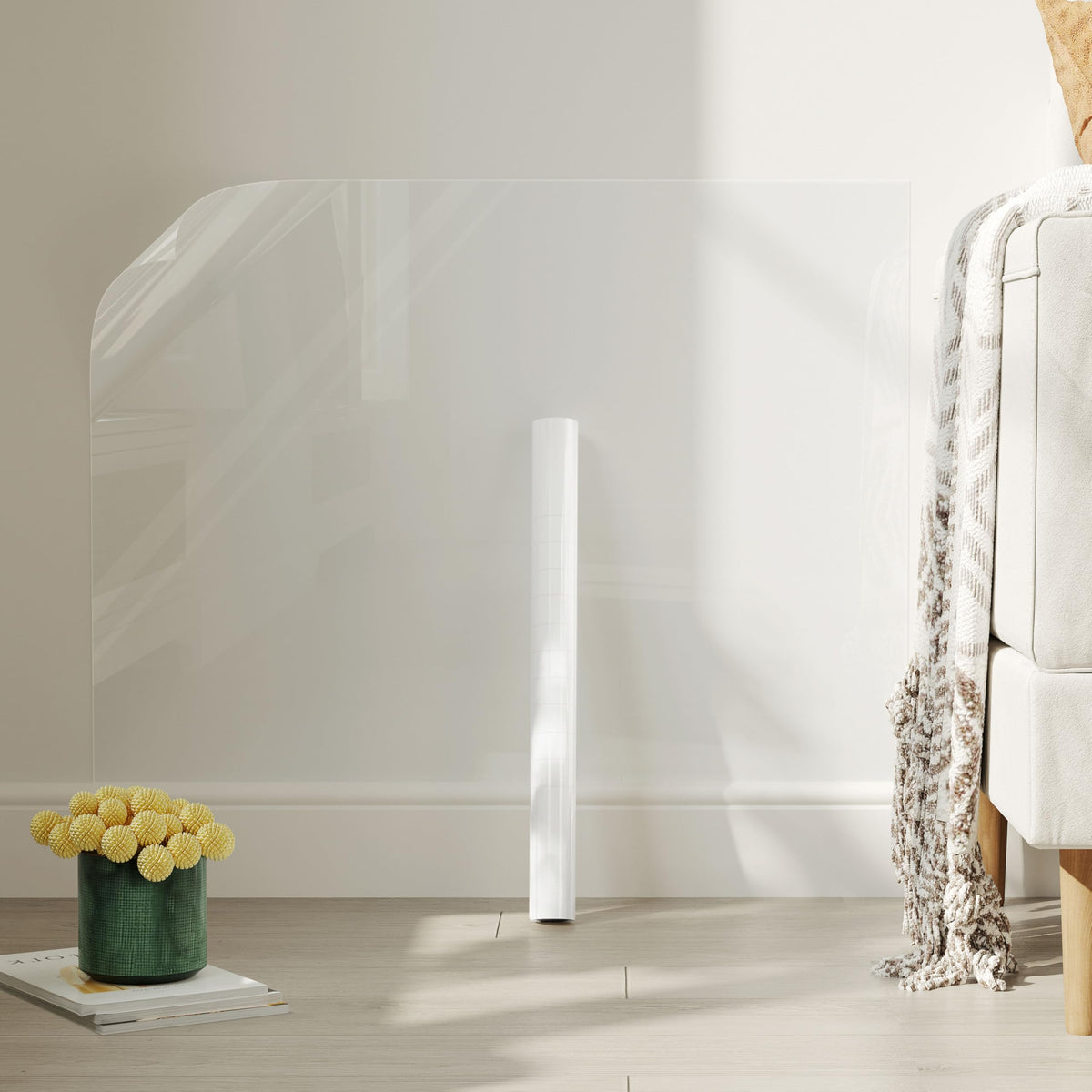 Hode Clear Sticky Back Plastic Roll, Book Cover Film for School Kitchen Wall Furniture, Transparent Self Adhesive Vinyl Film, Waterproof Protector