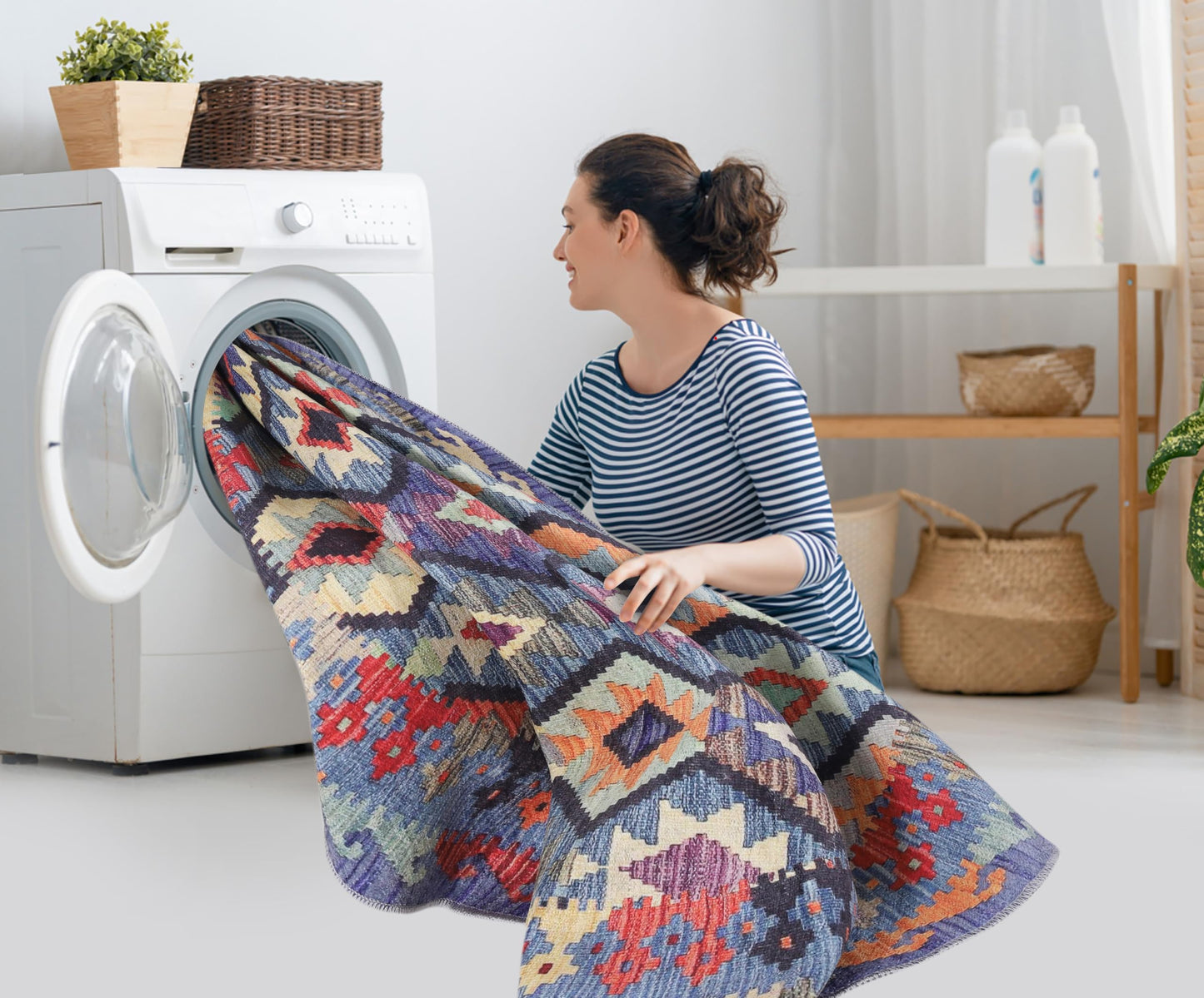 NETLINE HOME - Loomx Machine Washable Area Rugs for Kitchen, Bedroom, Hall, Living Room, Kid Room - Traditional Turkish Rugs  Classic Oriental Design