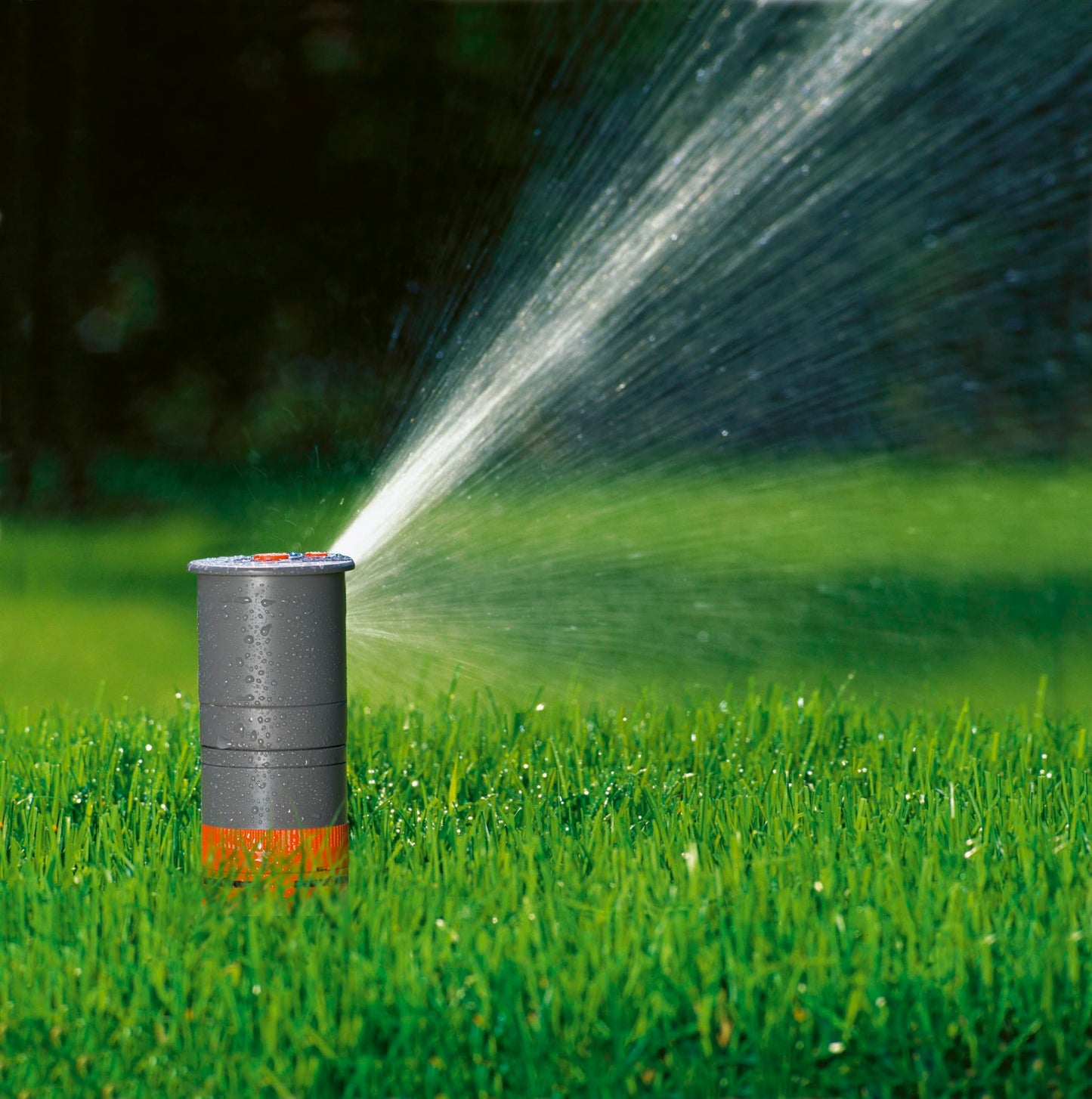 Gardena Sprinkler system, turbines, pop-up, 200 irrigation system for medium-sized lawns up to 200 m?, with adjustable throw distance (5-8 m) and