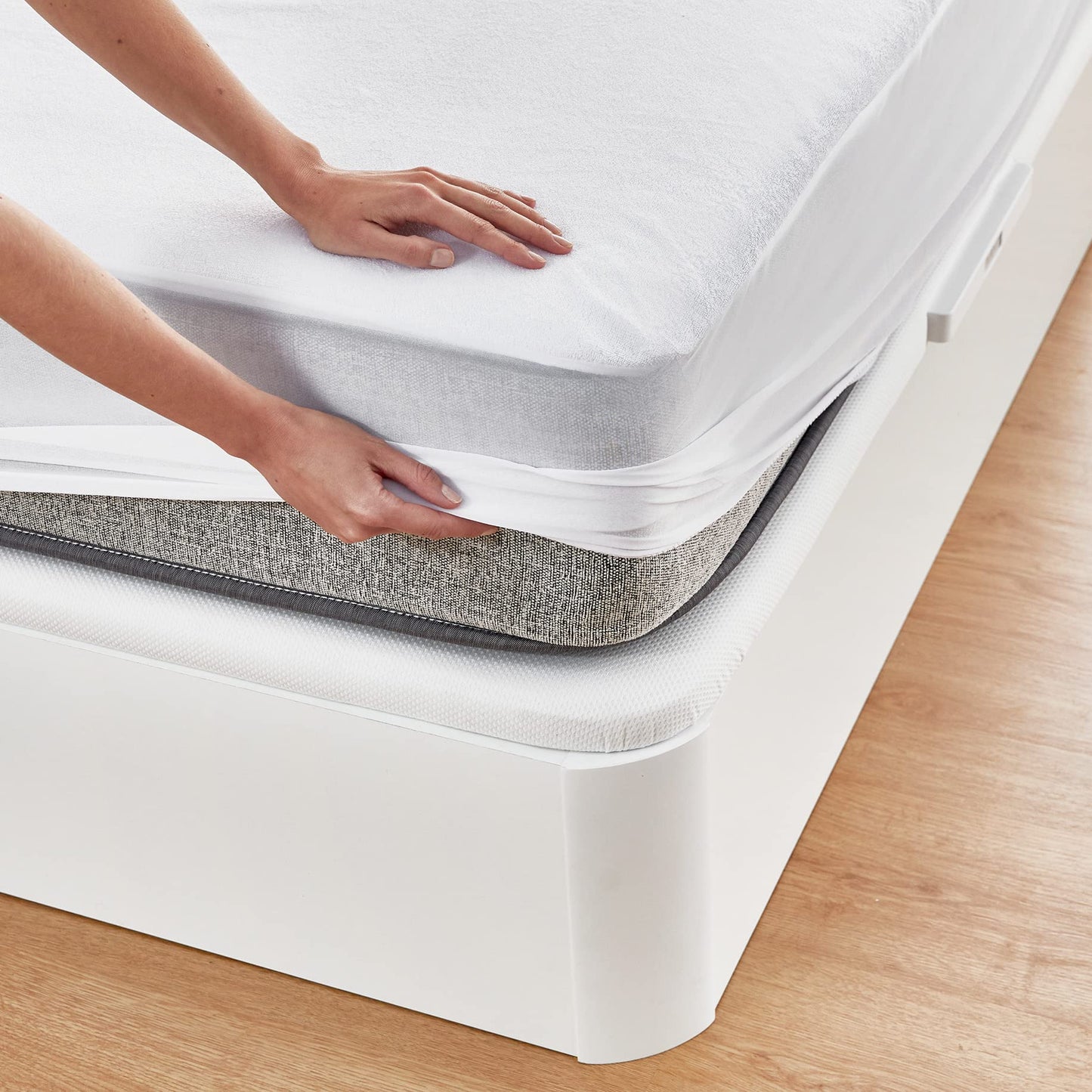 Pikolin Home PP05 Waterproof and Breathable Terry Mattress Protector 100% Cotton, white, 90 x 190/200 cm