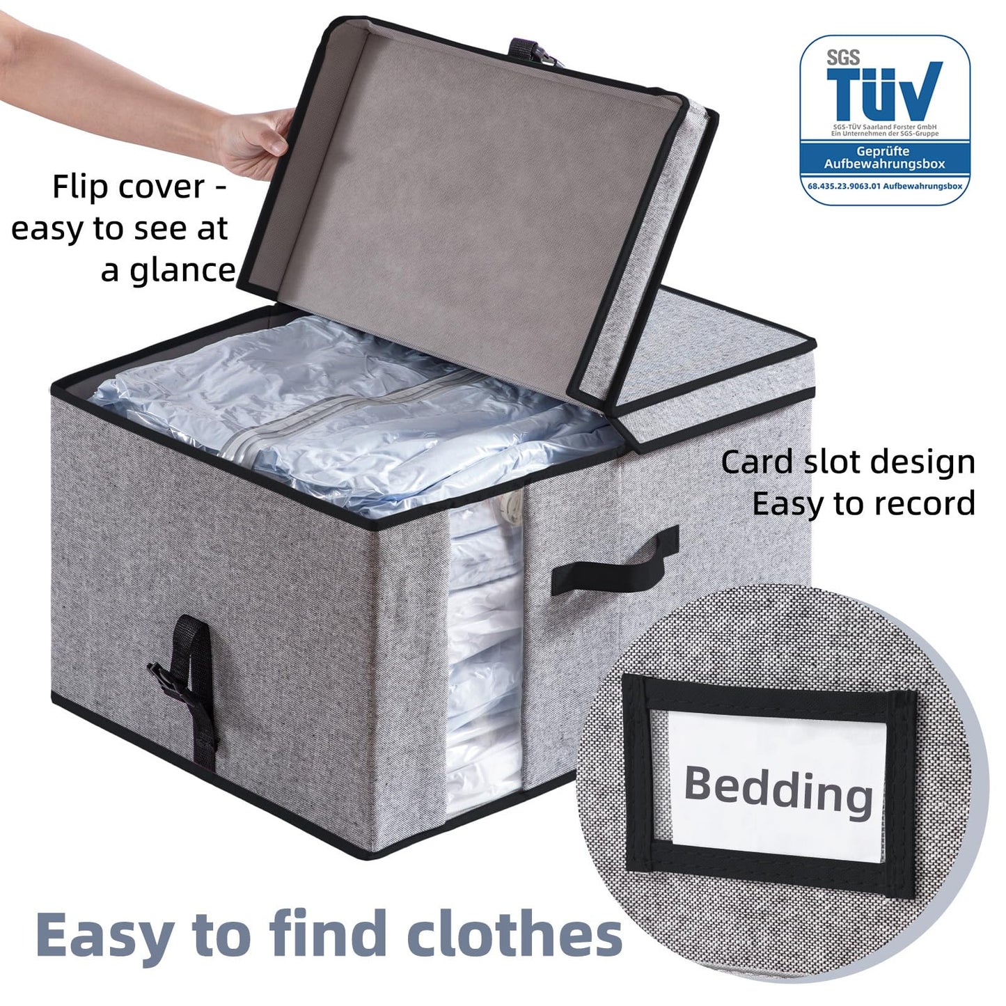 TAILI Vacuum Storage Bag with Box,53x38x30 cm 2 in 1 Space Saver for Duvets