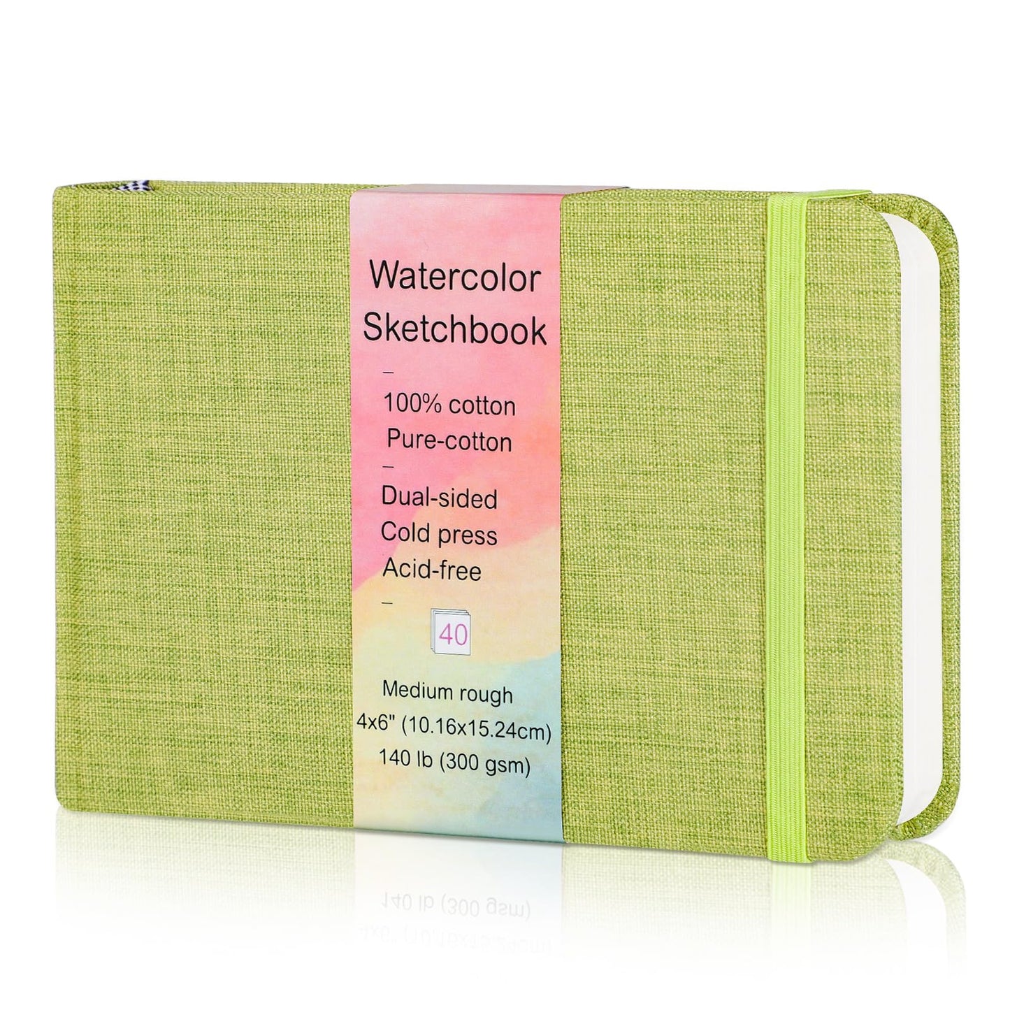 40 Sheets Watercolour Journal 10x15cm, 140 lb/300 GSM Watercolour Sketchbook Water Colour Paper Watercolor Notebook for Art Painting, Drawing, Mixed