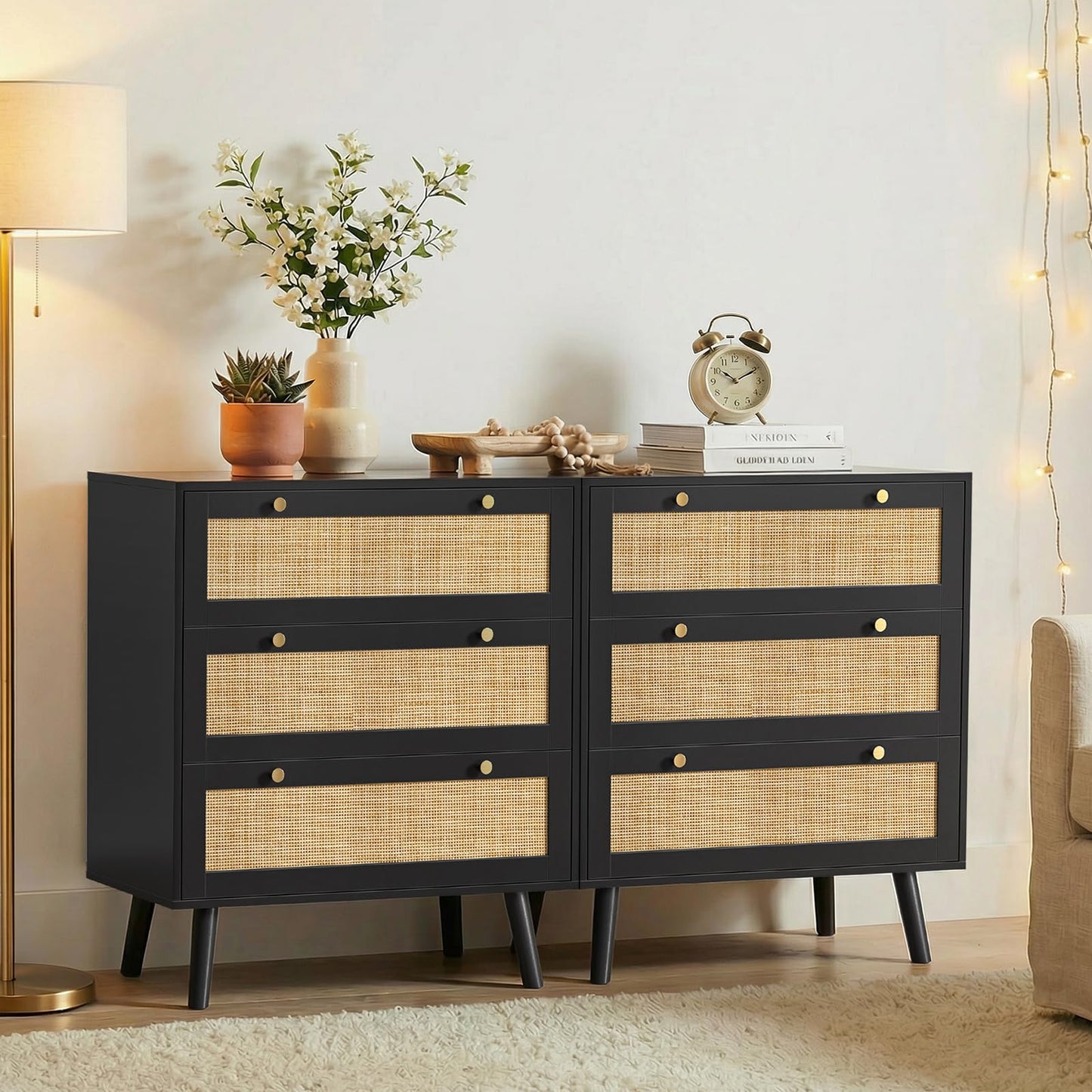 Skokliz Chest of Drawers with 3 Drawers, Modern Wooden Storage Organizer Unit, Wide Chest of Drawers for Closet, Clothes, Kids, Baby, TV Stand