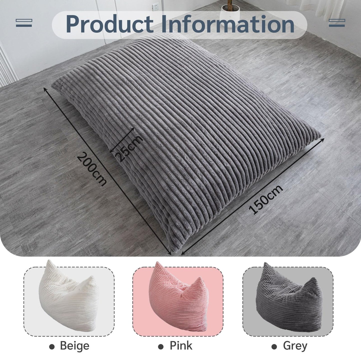 MAXYOYO Bean Bag Chairs, Bean Bag Bed for Adults High-Density Foam Filling, Convertible Sofa Bed Faux Fur, Giant Bean Bag Chairs for Adults