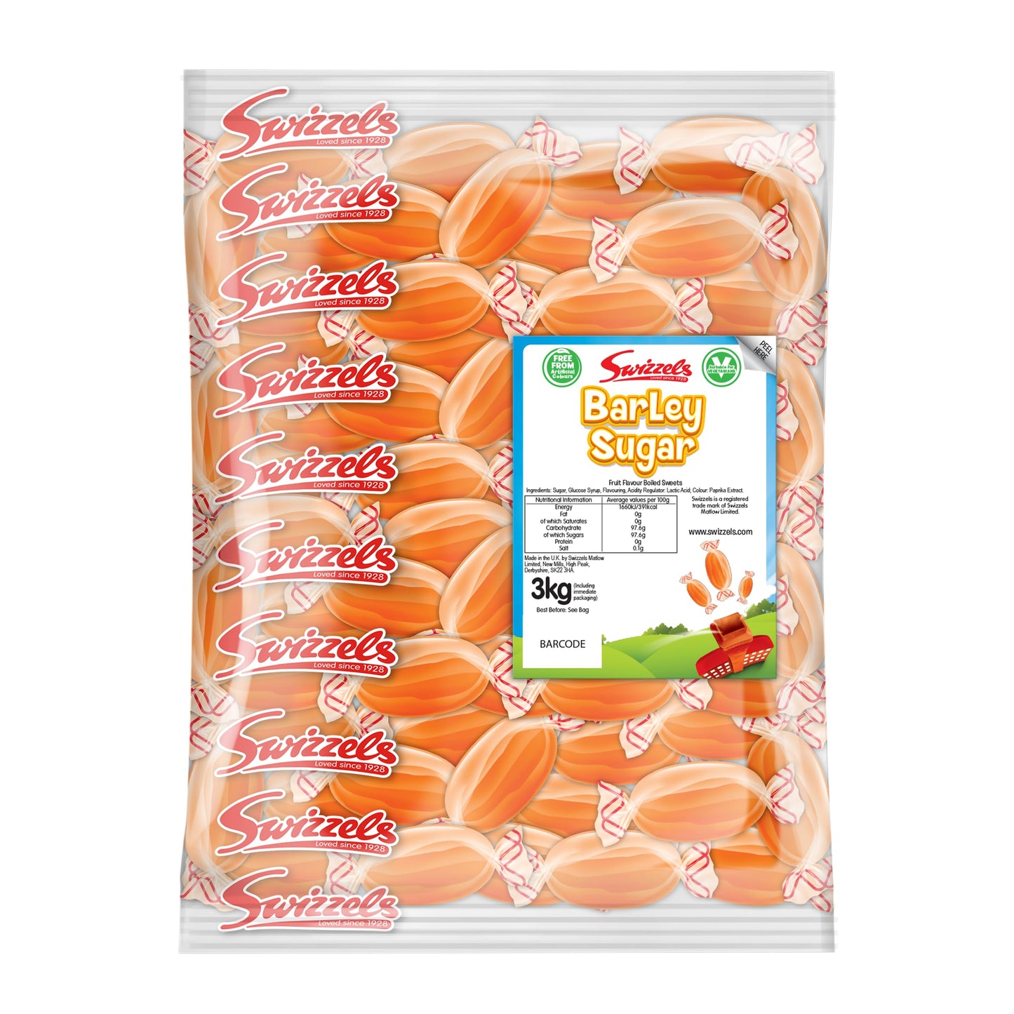 Swizzels Barley Sugar Fruit Flavored Boiled sweets, 3 kg