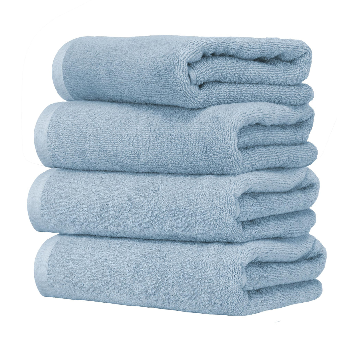 Ruggeri 4 Piece Guest Towel Set, 40x50 cm, Soft Cotton, Light Blue