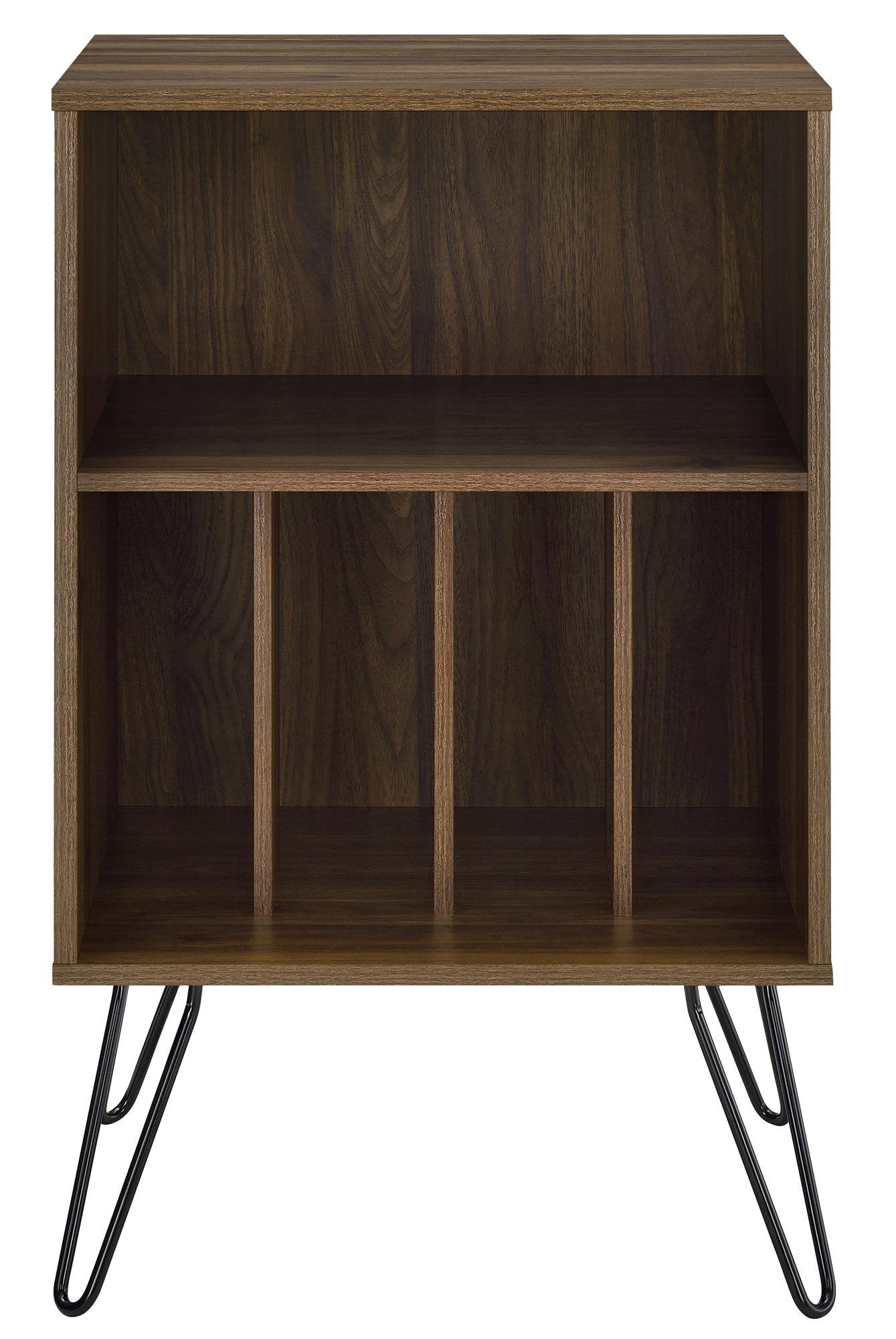 Ameriwood Harmony Turntable Stand with Hairpin Legs, Walnut Look, 86.61 cm (H) x 52.58 cm (W) x 45.72 cm (D)