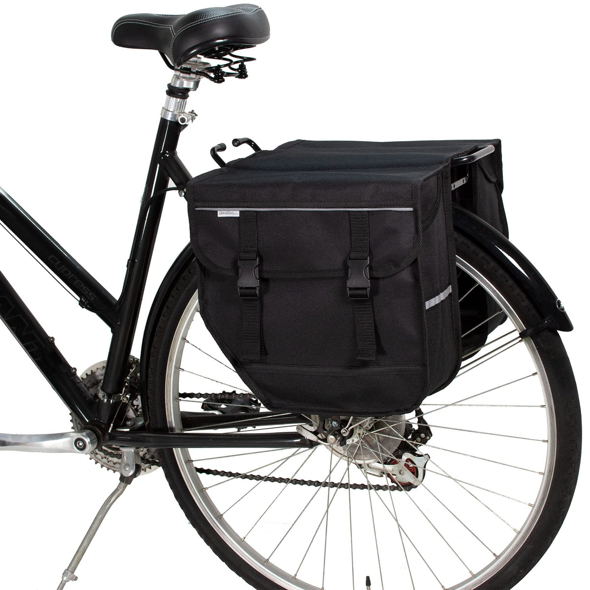 BikyBag Model M - Bicycle Double Panniers - Bike Bicycle Cycle Bag for Rear Rack (Black)