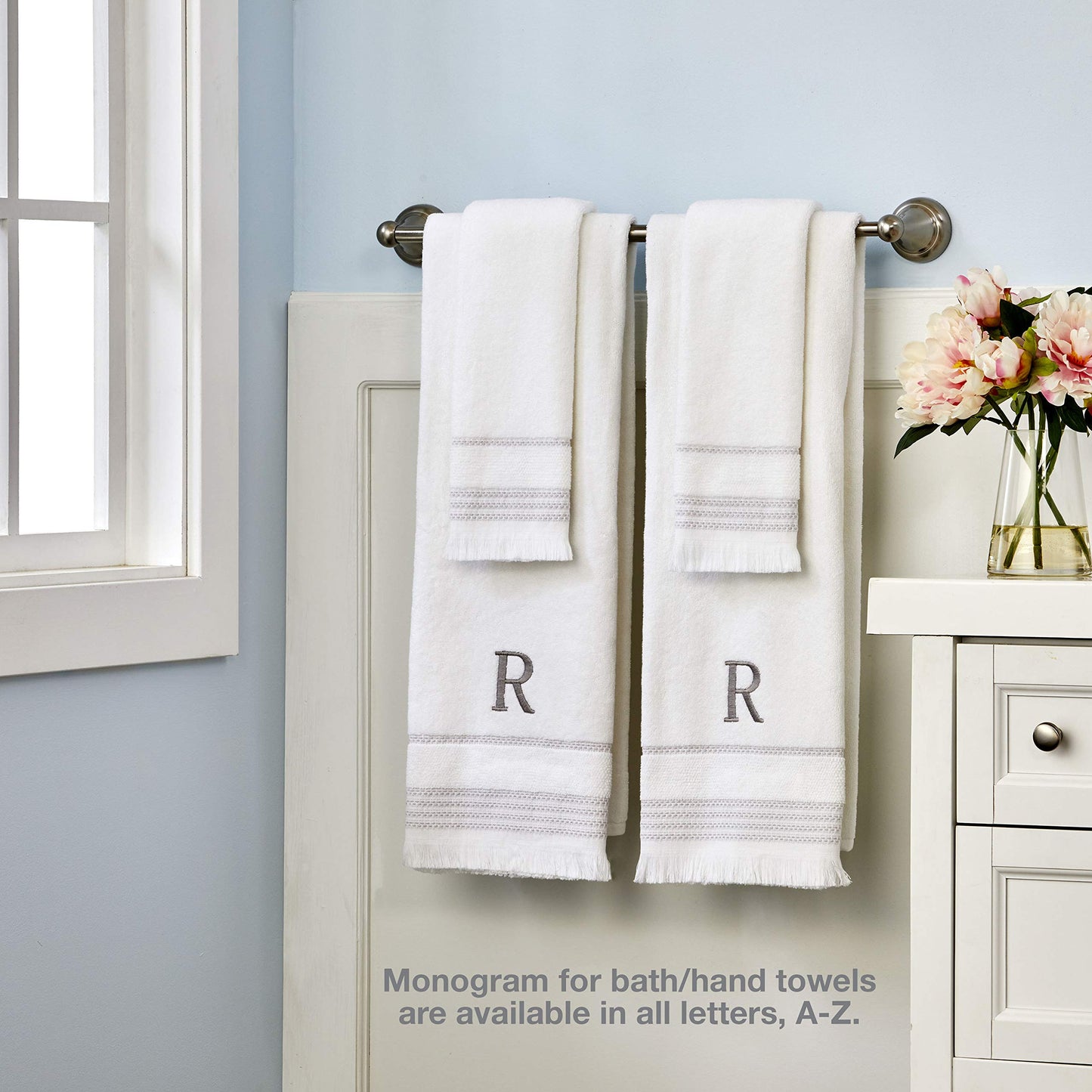 SKL Home Hand Towel Set, M, Cotton, White, 16x26