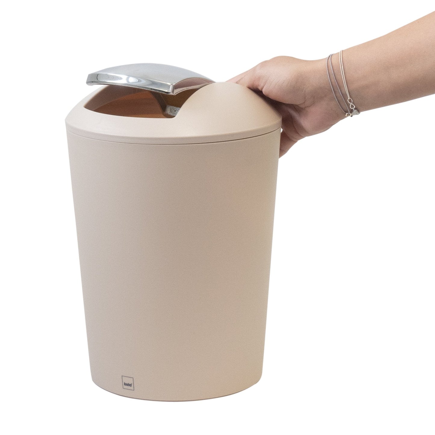Kela 22769 Swing Lid Bin, 5 l, Plastic, Marta, Creme