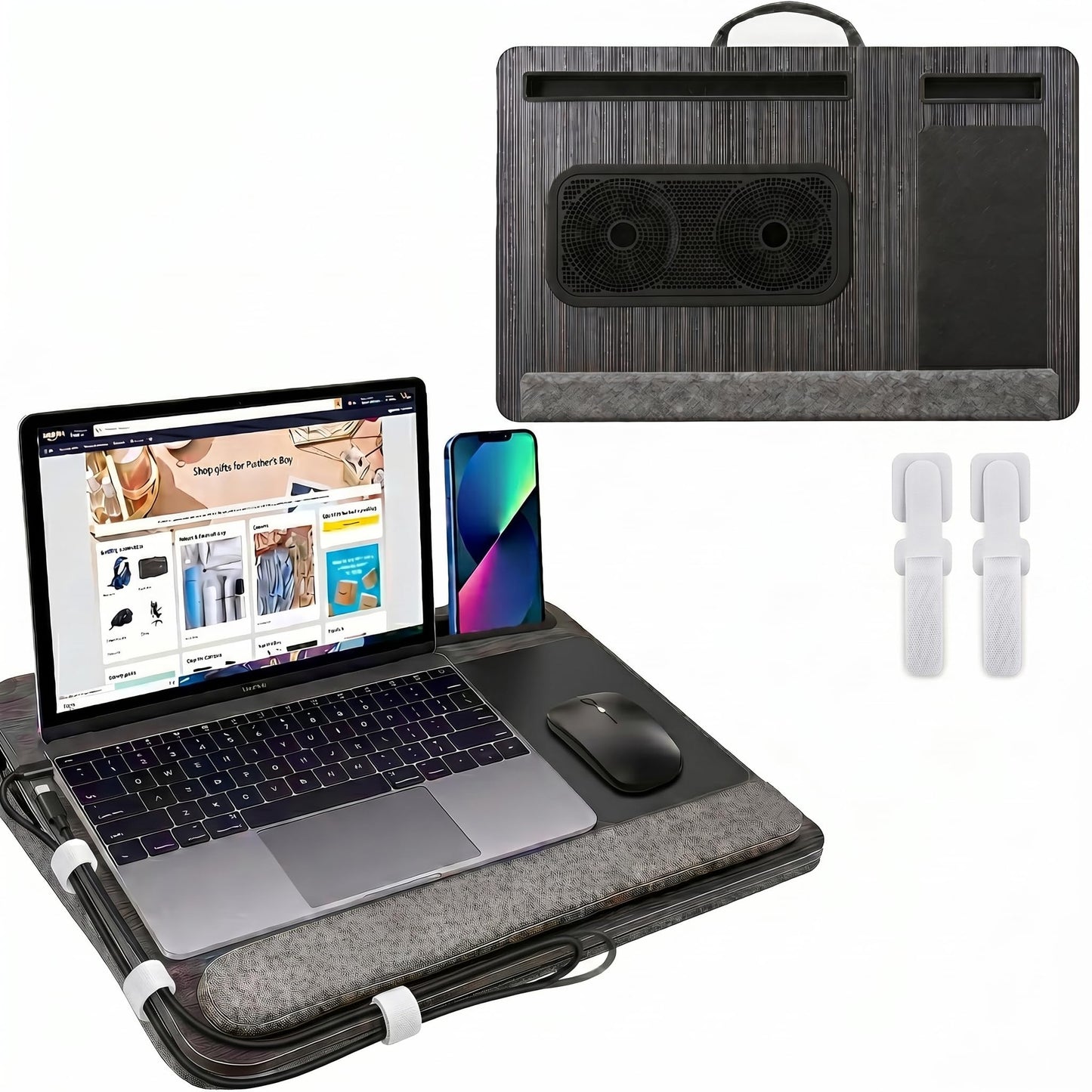 Froxique Laptop Tray with Pillow Cushion - Adjustable Lap Desk for Bed & Sofa -, Portable Computer Stand Ideal for Bed, Sofa, and Desk Use