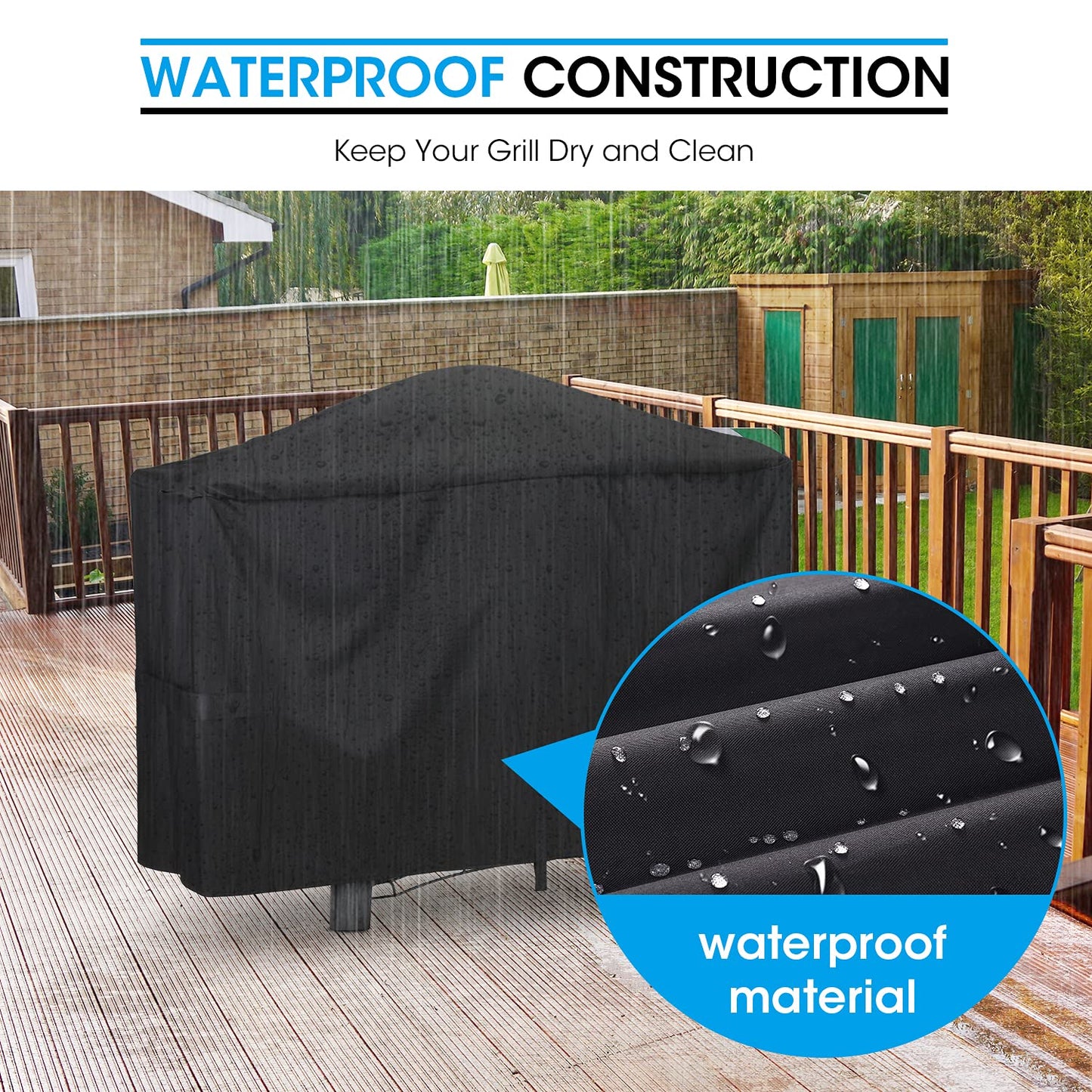 Unicook Grill Cover for Weber Q2000 Q300 Q3000 Q3200 Series Grills, Compared to Weber 7112, Heavy Duty Waterproof Full Length BBQ Grill Cover 57 Inch,