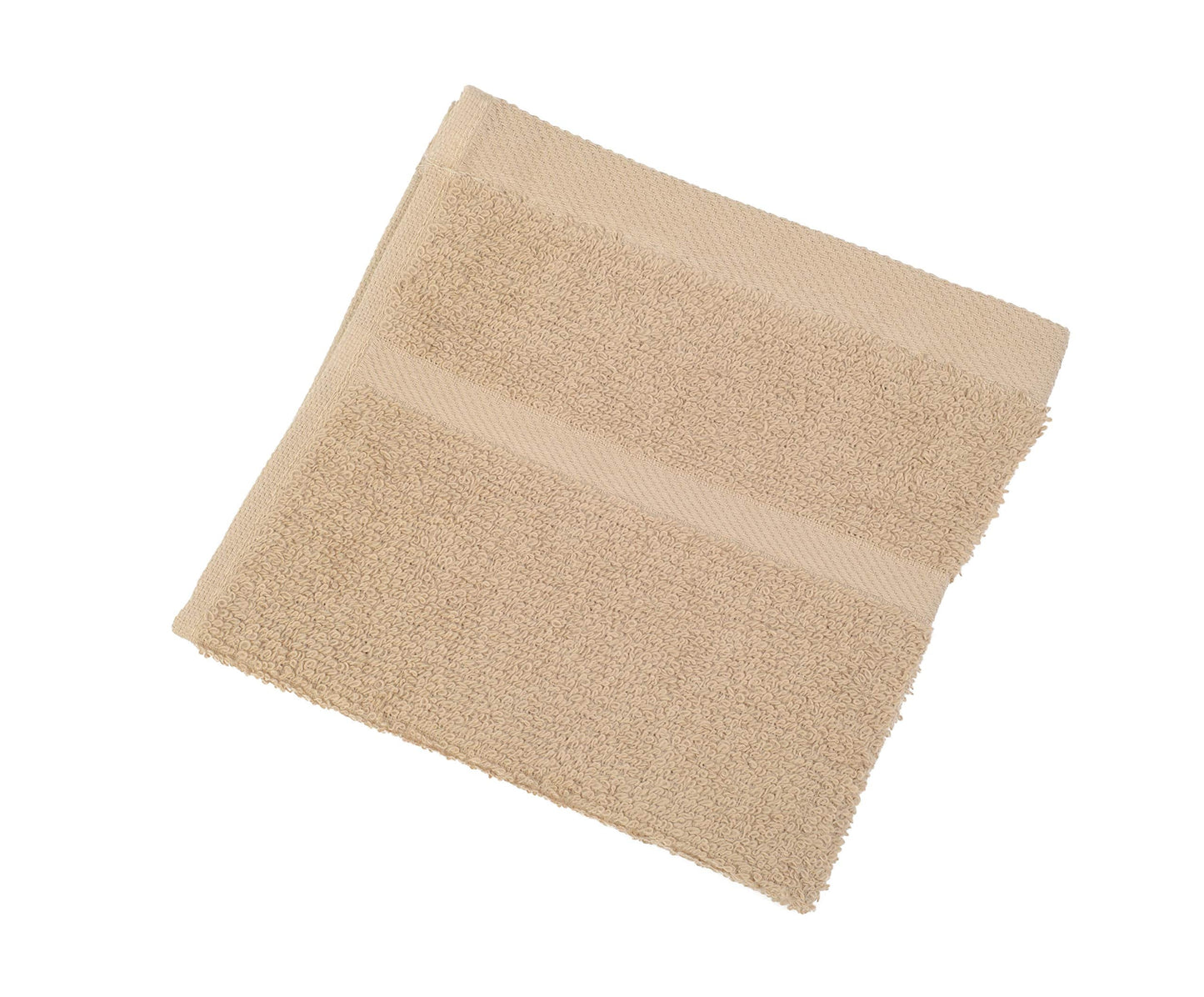 Gözze - Set of 4 Faceloths, Soft and Absorbent, 100% Cotton, 30 x 30 cm - Cappuccino