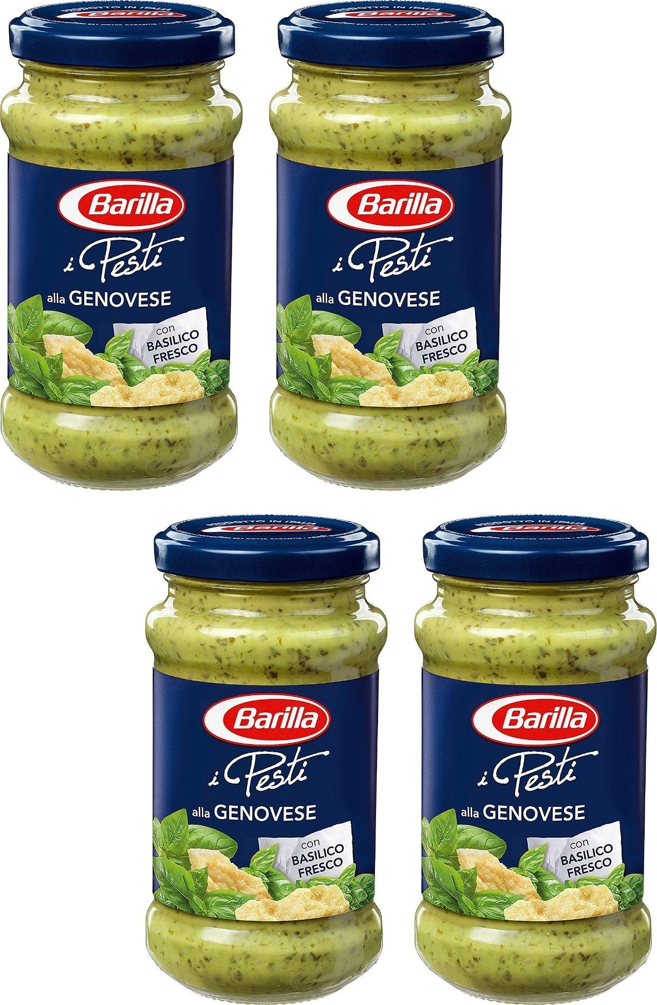 Barilla: "Pesto alla Genovese" With fresh basil - 6 Ounce (170g) Bottles (Pack of 4) - [ Italian Import ]