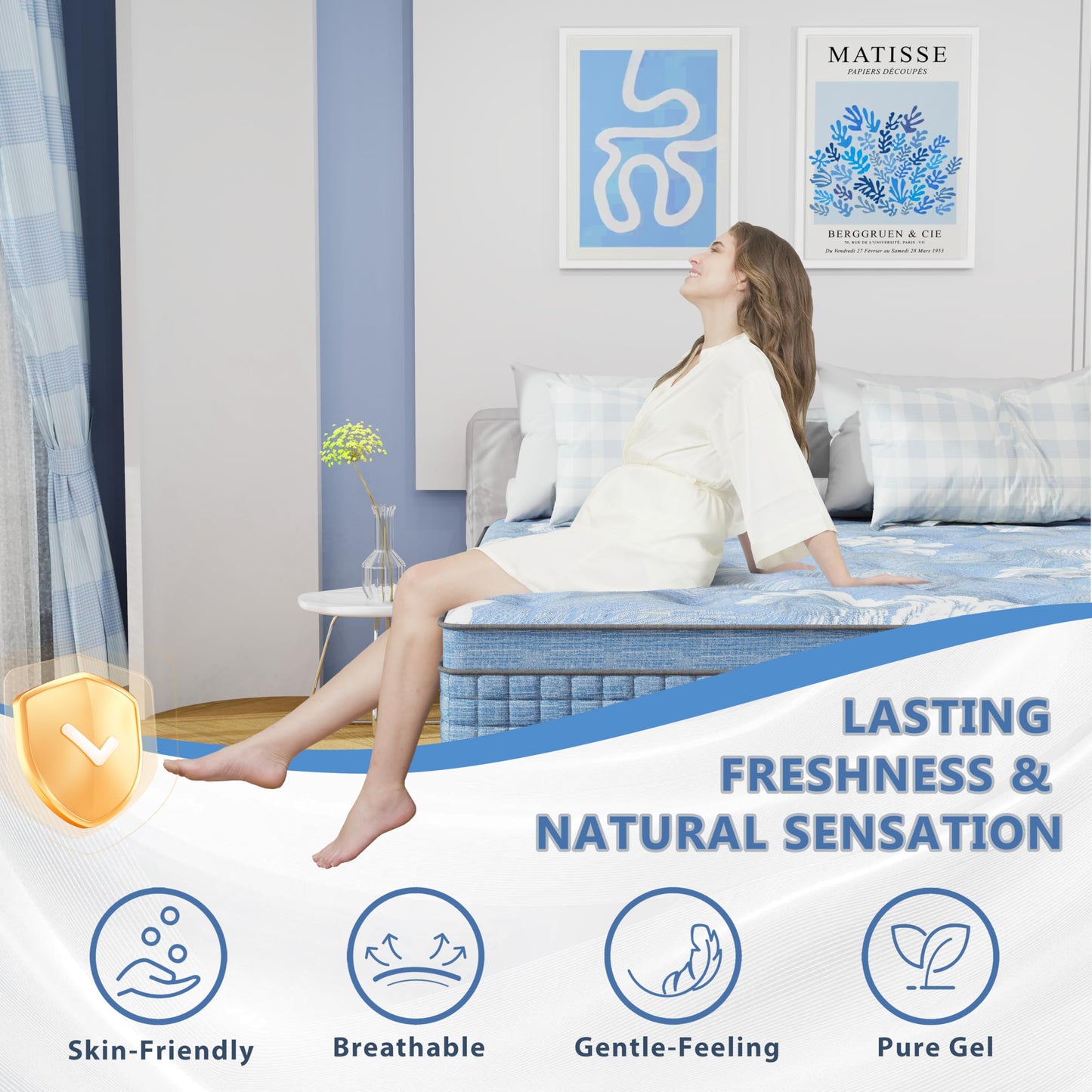 Acochey Single Mattress,10 Inch Memory Foam Sprung Mattress 3FT,7-Zone Orthopedic Mattress | Motion Isolation | Edge Support