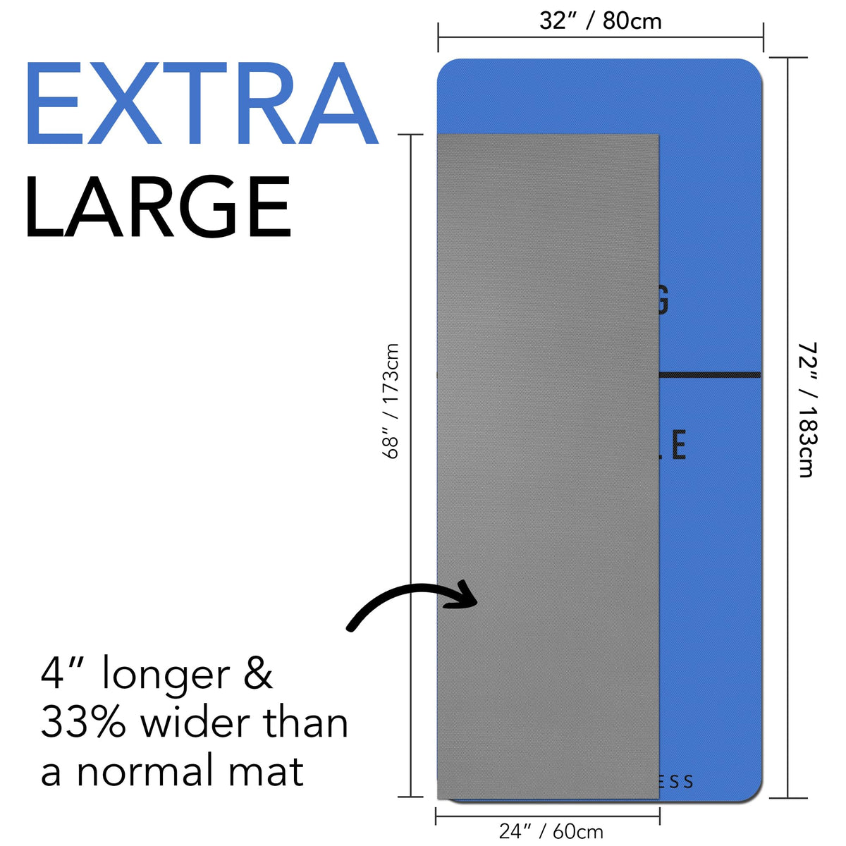 Large Exercise Mat  Extra Wide & Extra Thick Yoga Mat (183cm x 80cm x 10mm), TPE Fitness Mat with Free Carry Straps, Perfect for HiiT Home Workouts &