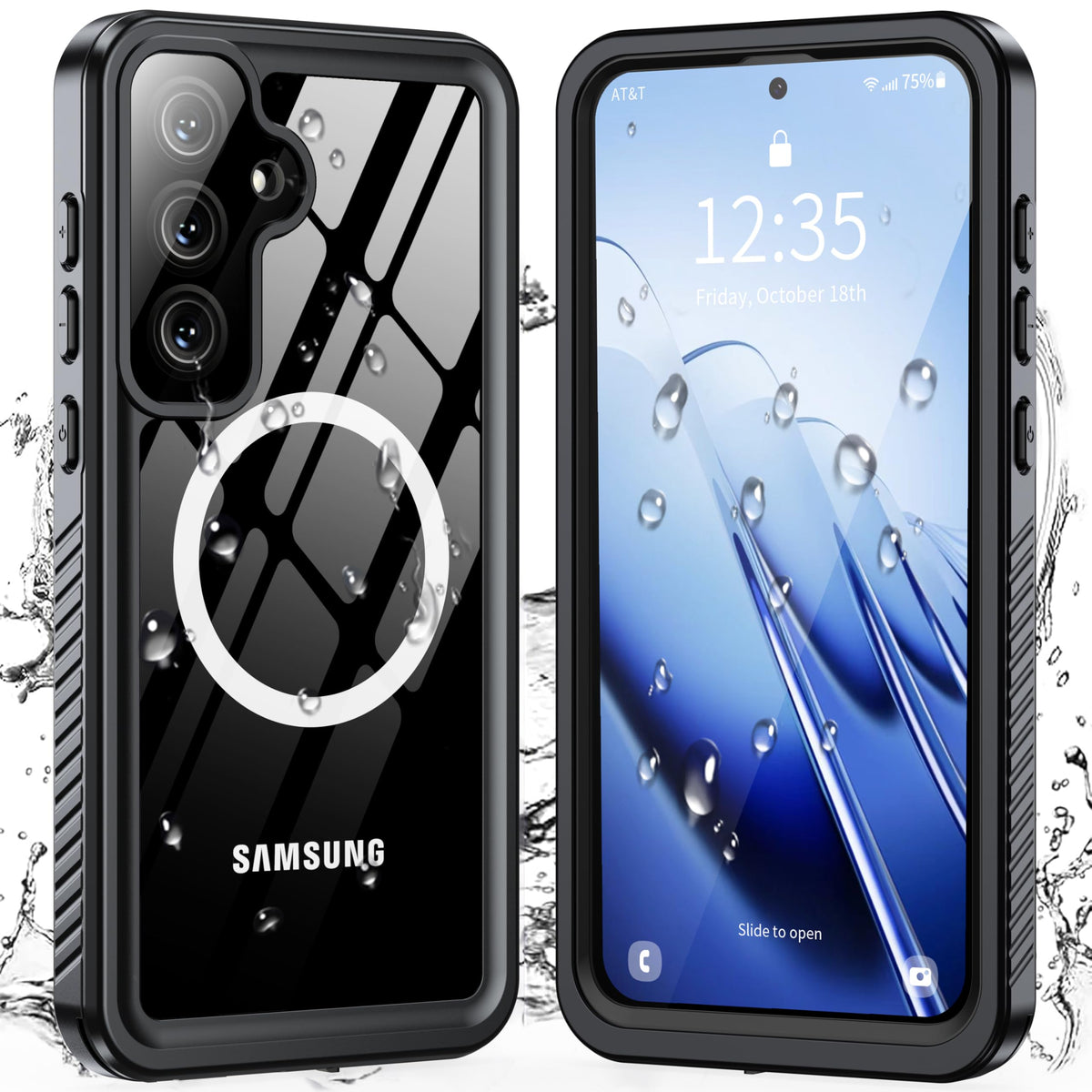 ANTSHARE for Samsung Galaxy S25 FE Case, IP68 Waterproof with [Built-in Screen/Camera Protector][Magsafe Supported], Full Body Sealed Protective Front